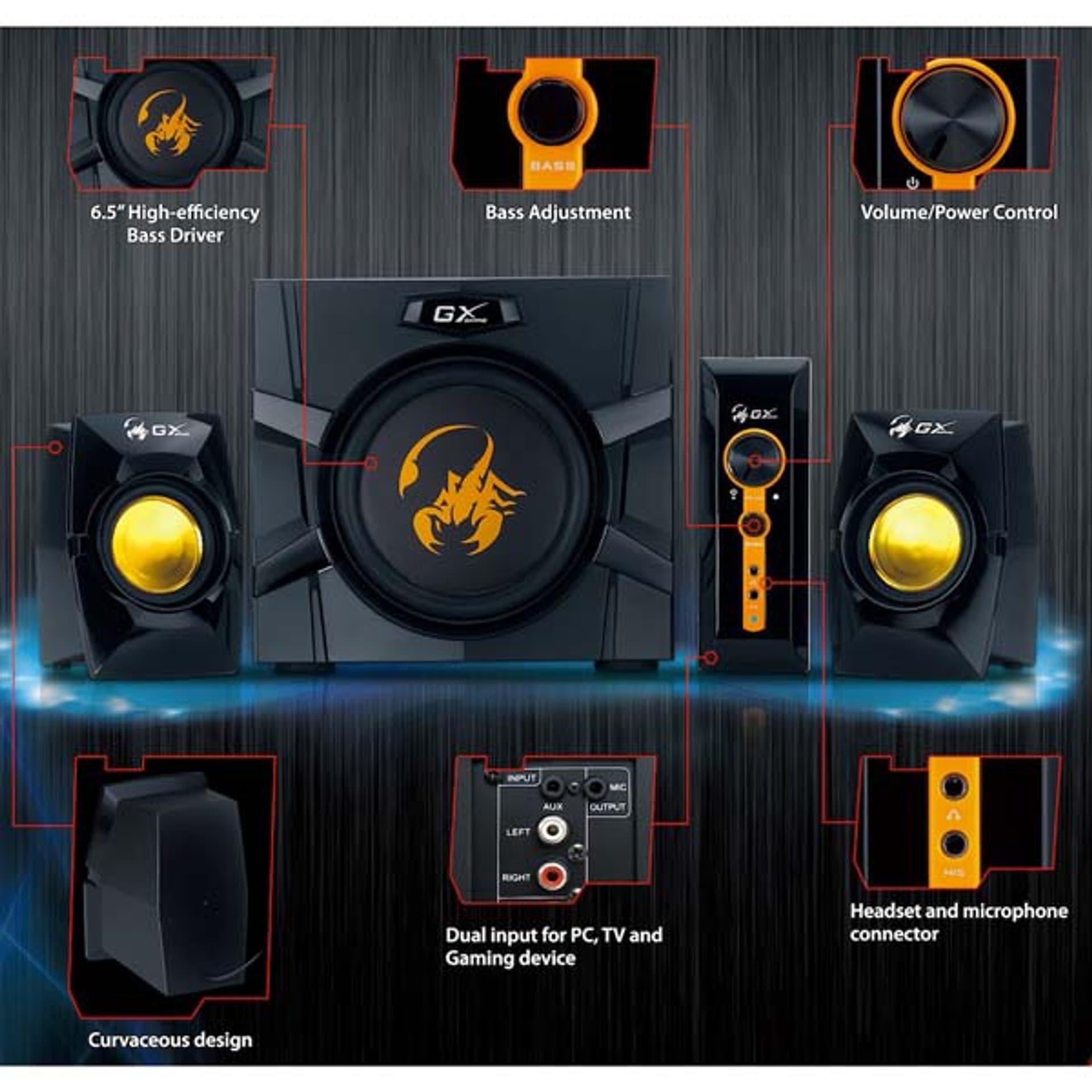 

Genius głośniki SW-G2.1 3000, 2.1, 70W, czarne, regulacja głośności, do gry