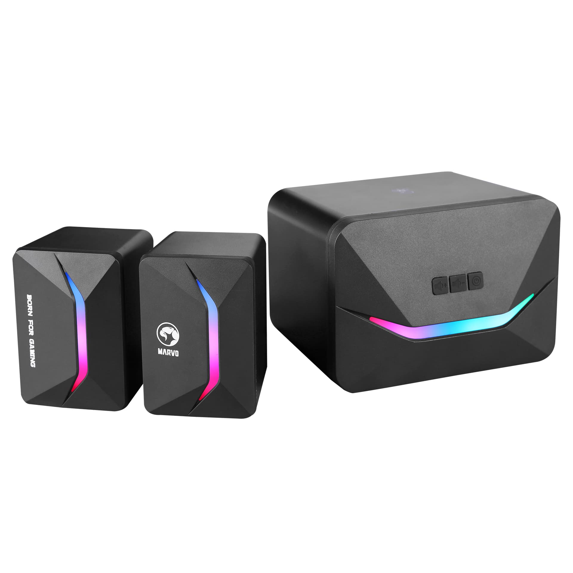

Marvo głośniki SG-235, 2.1, 11W, czarne, kontroler, do gry, 3,5 mm jack (USB), 150Hz-20KHz, podświetlane, Usb)/150hz-20khz/podświetlan