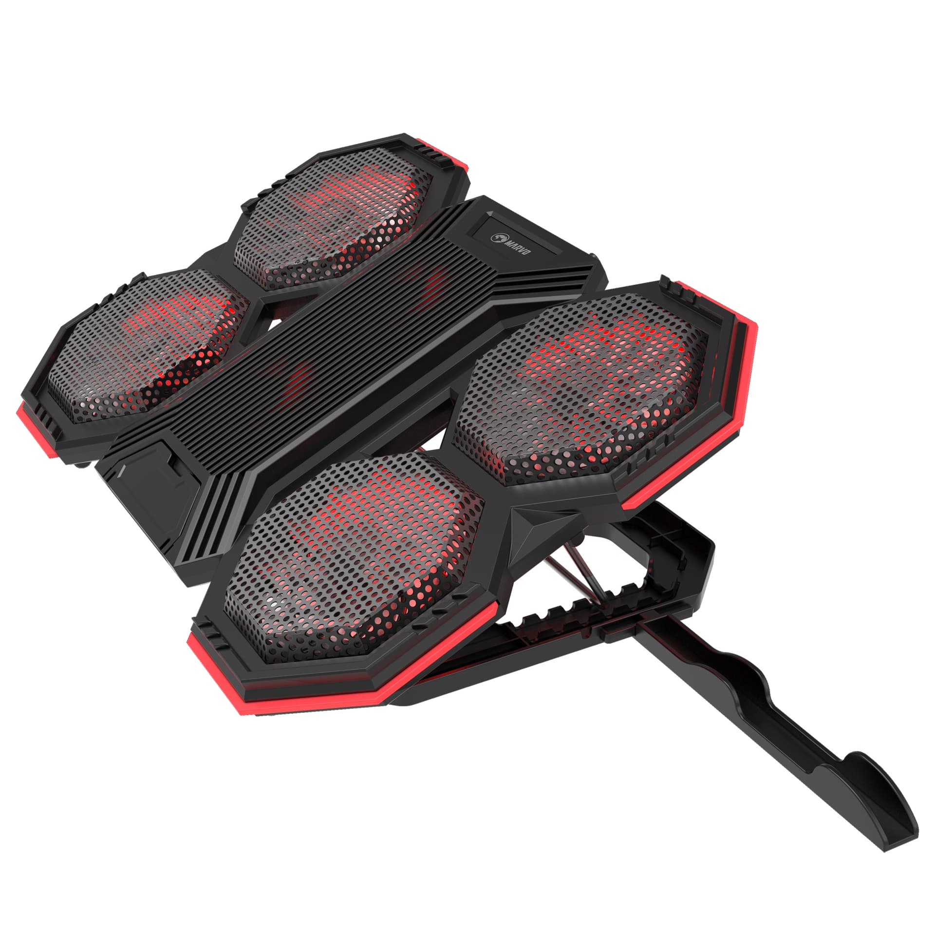 

Stojak pod notebook, FN-41, podświetlany, z wiatrakiem, czarno-czerwony, Marvo, z 2-portowym hub-em