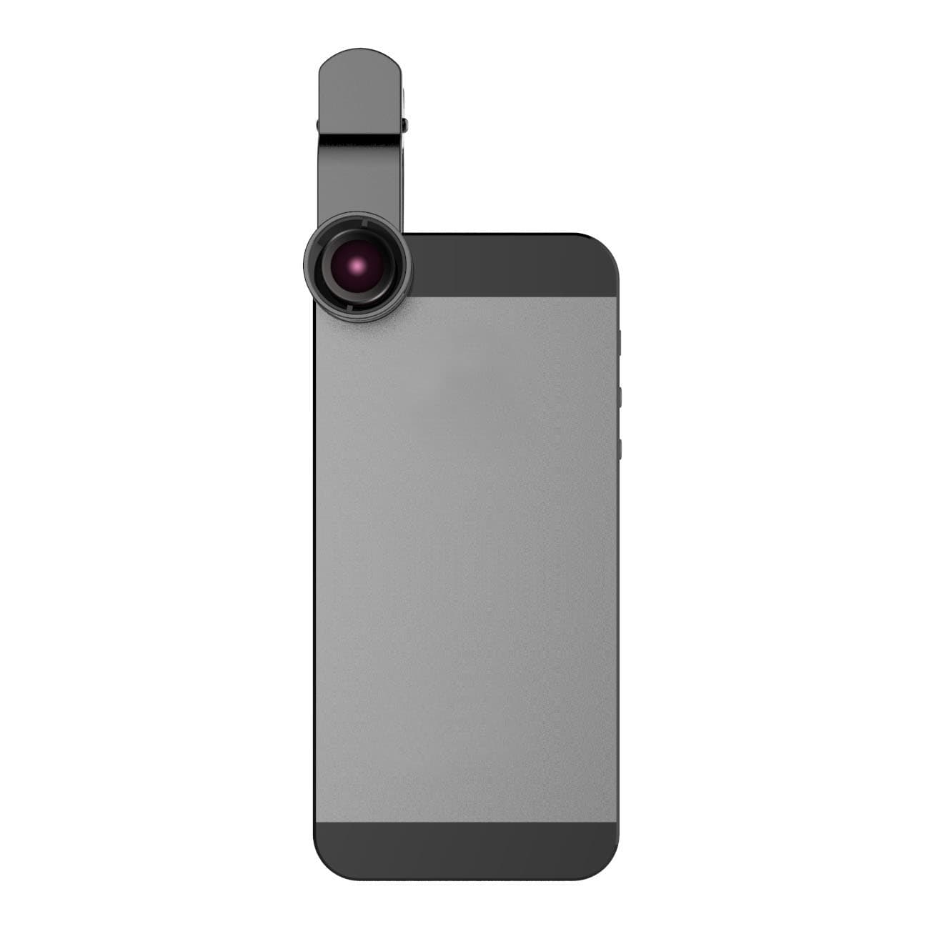 

Obiektyw na telefon, z klipsem, Plastik / aluminium, czarna, 3w1