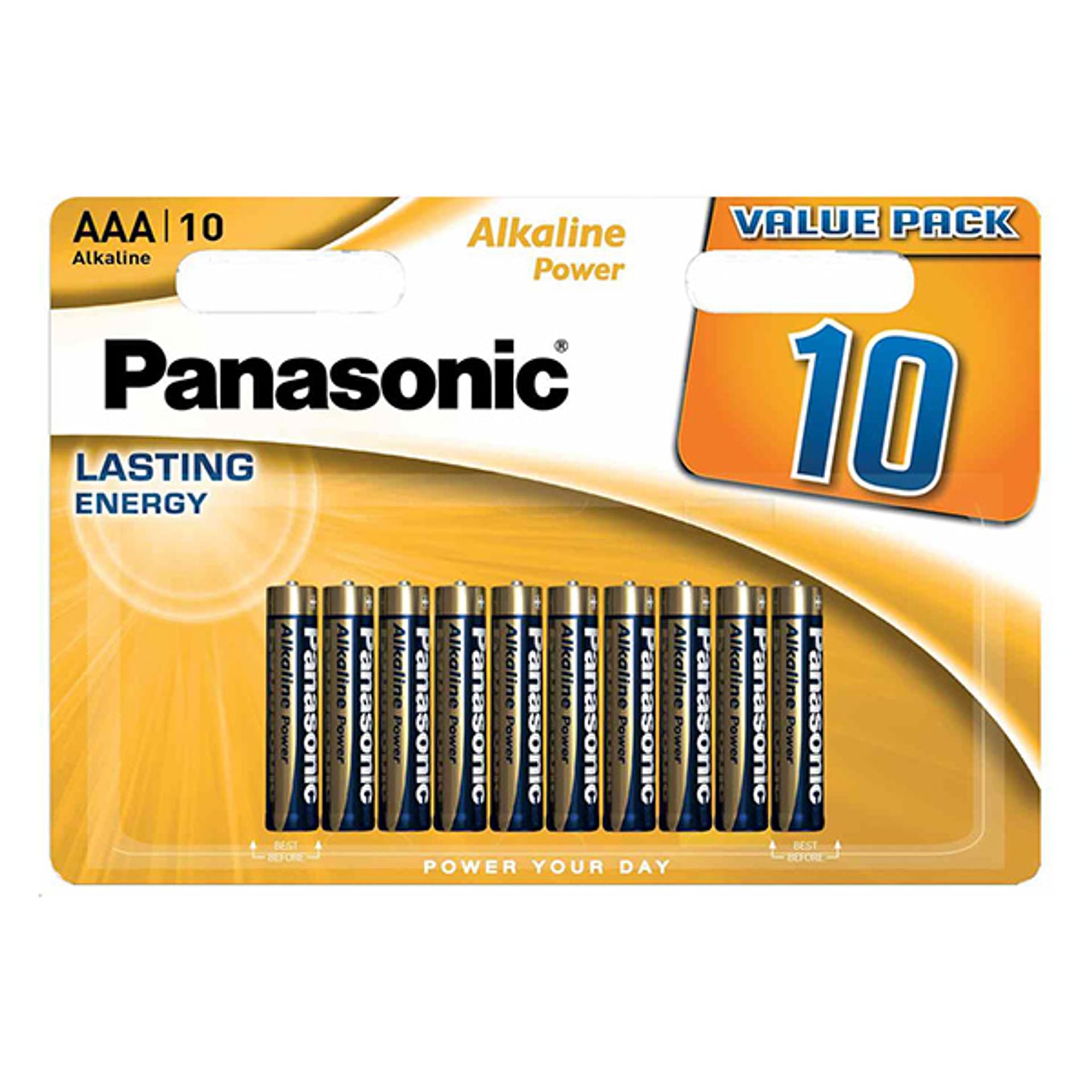 

Bateria alkaliczna, AAA, 1.5V, Panasonic, blistr, 10-pack, Bronze, Alkaline power