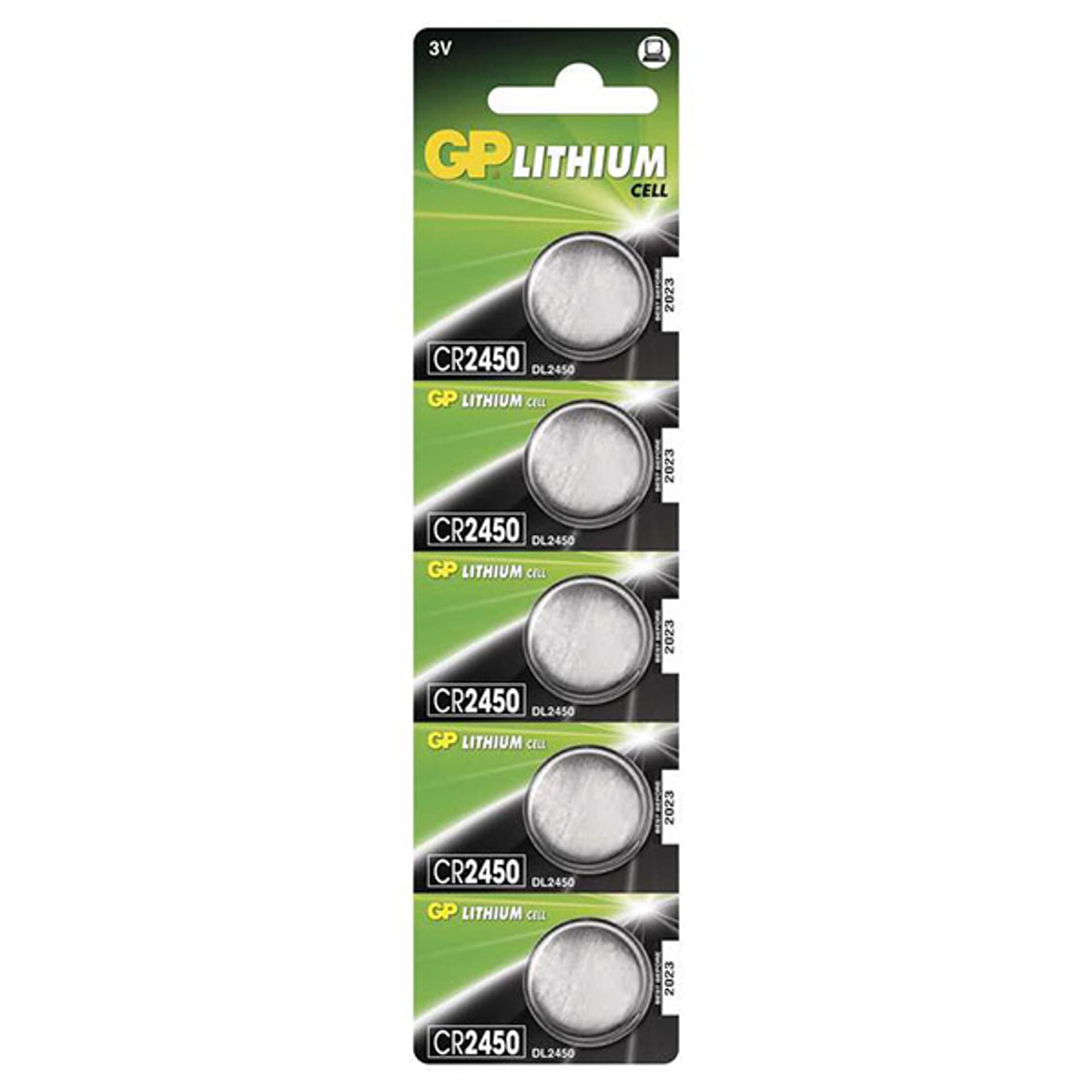 

Bateria litowa, guzikowa, CR2450, 3V, GP, blistr, 5-pack