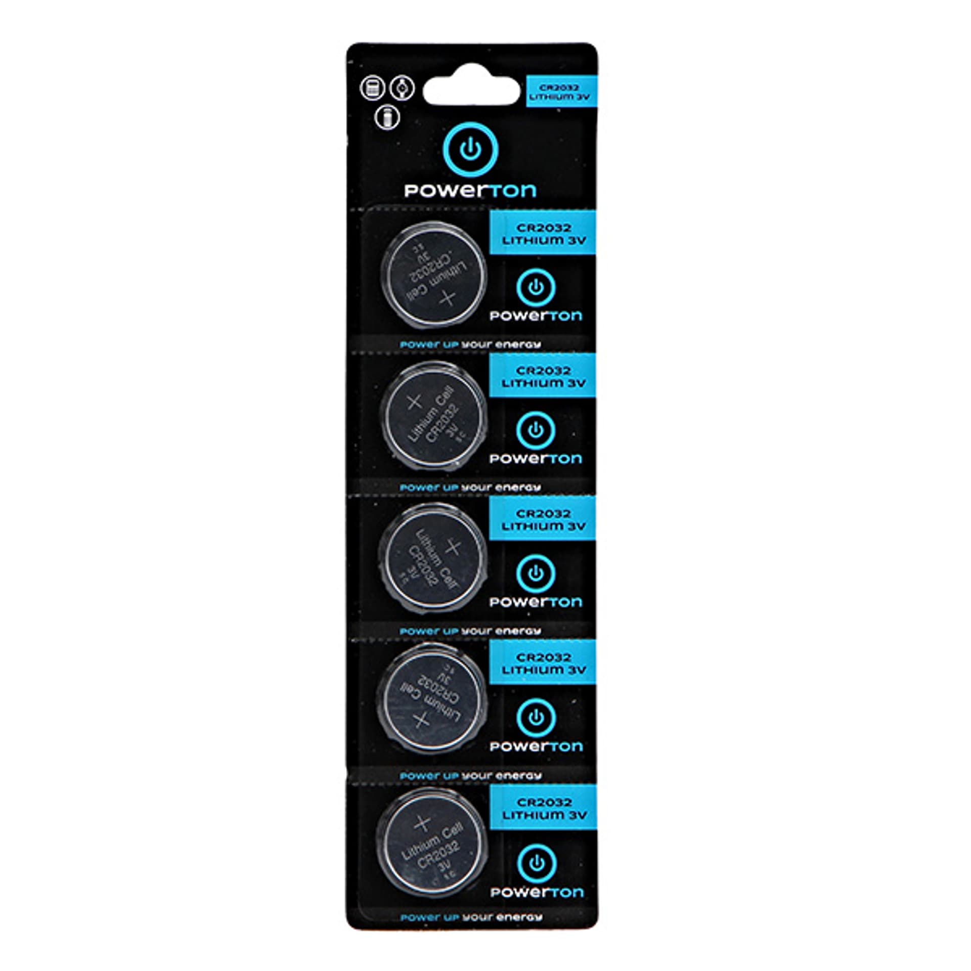 

Bateria litowa, CR2032, 3V, Powerton, blistr, 5-pack