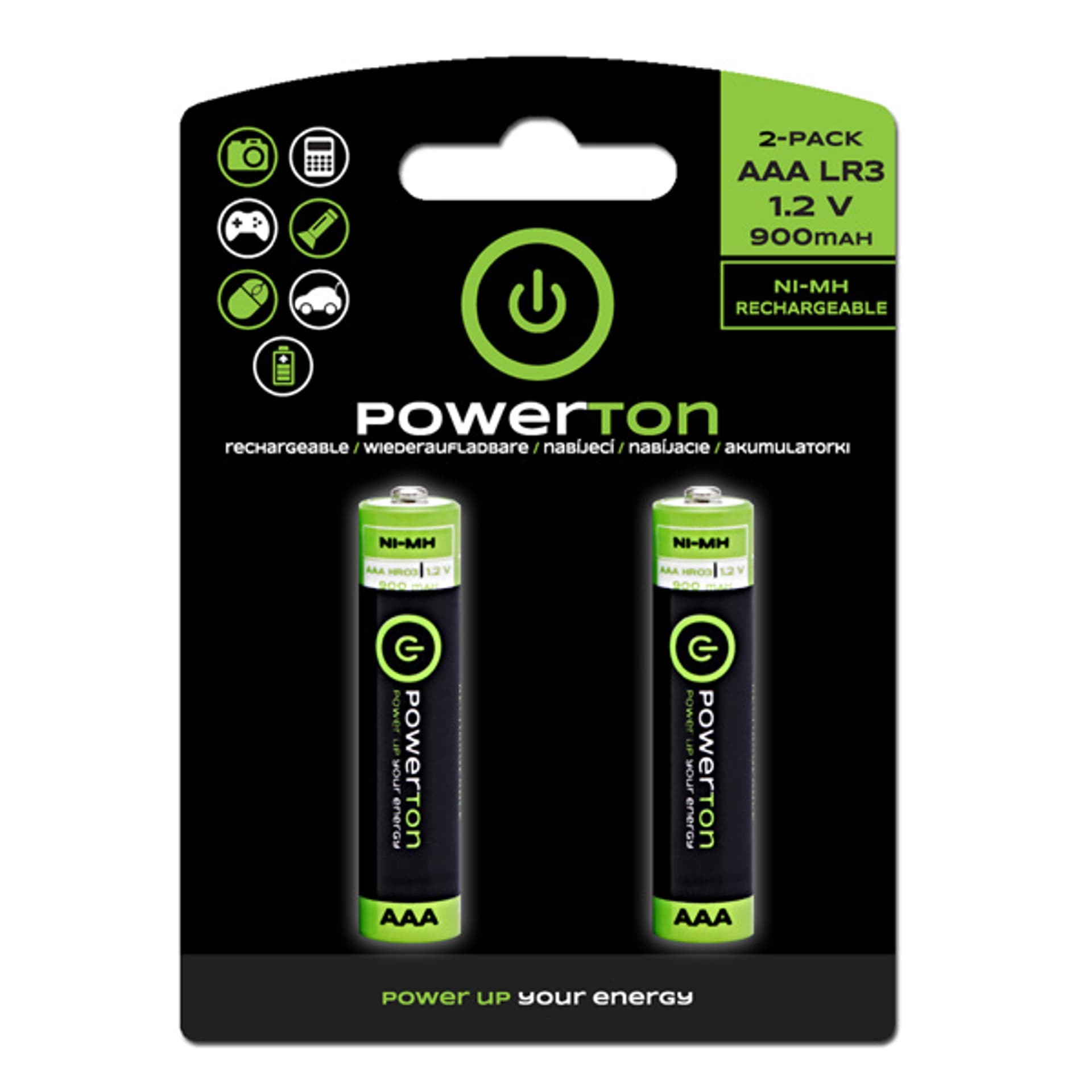 

Akumulatorki, AAA (HR03), 1.2V, 900 mAh, Powerton, box, 12x2-pack, PROMO 2-pack 11+1 (22+2 szt)