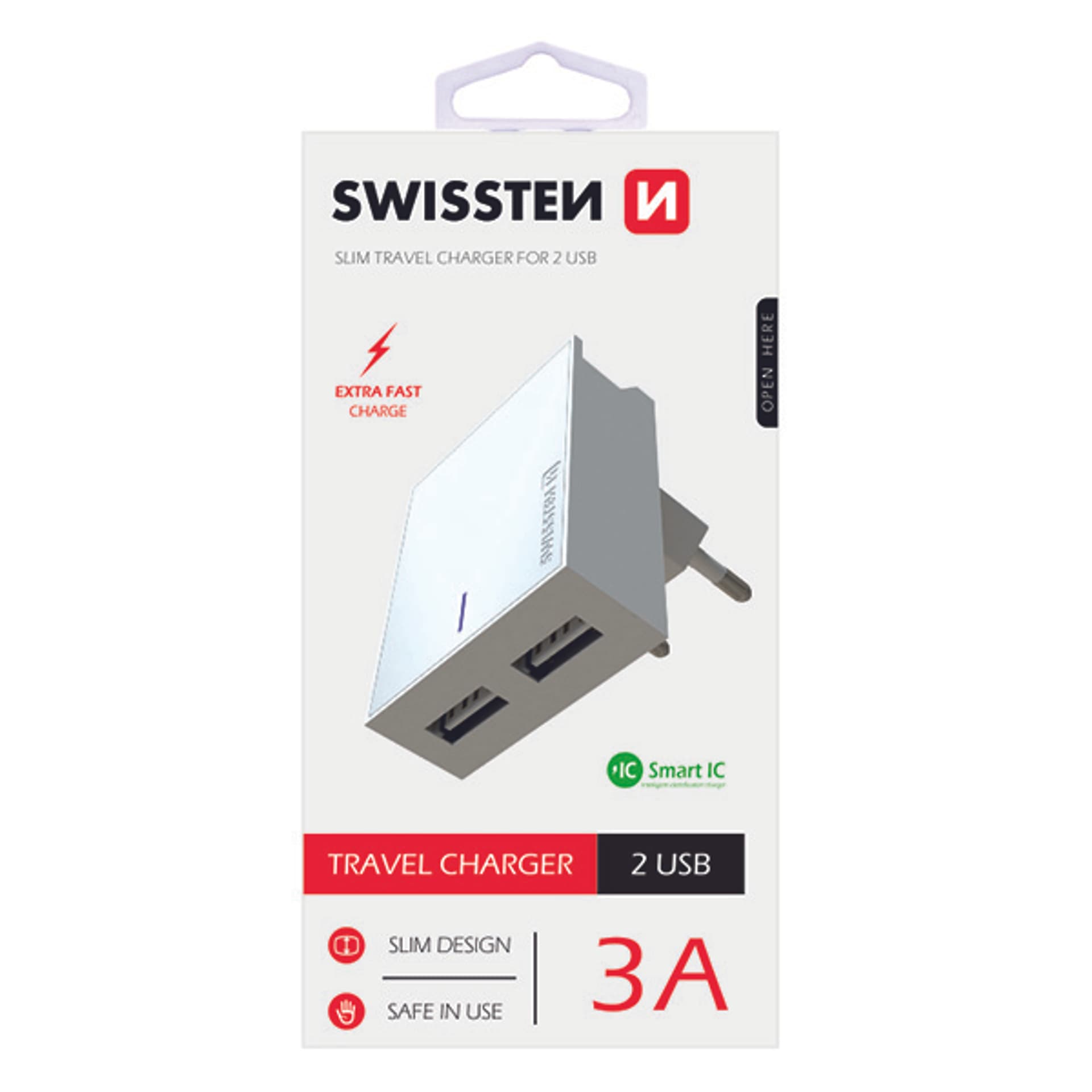 

SWISSTEN Zasilacz / sieciowy adapter 15W, 2-portowy, USB-A, podstawka / stojak na telefon