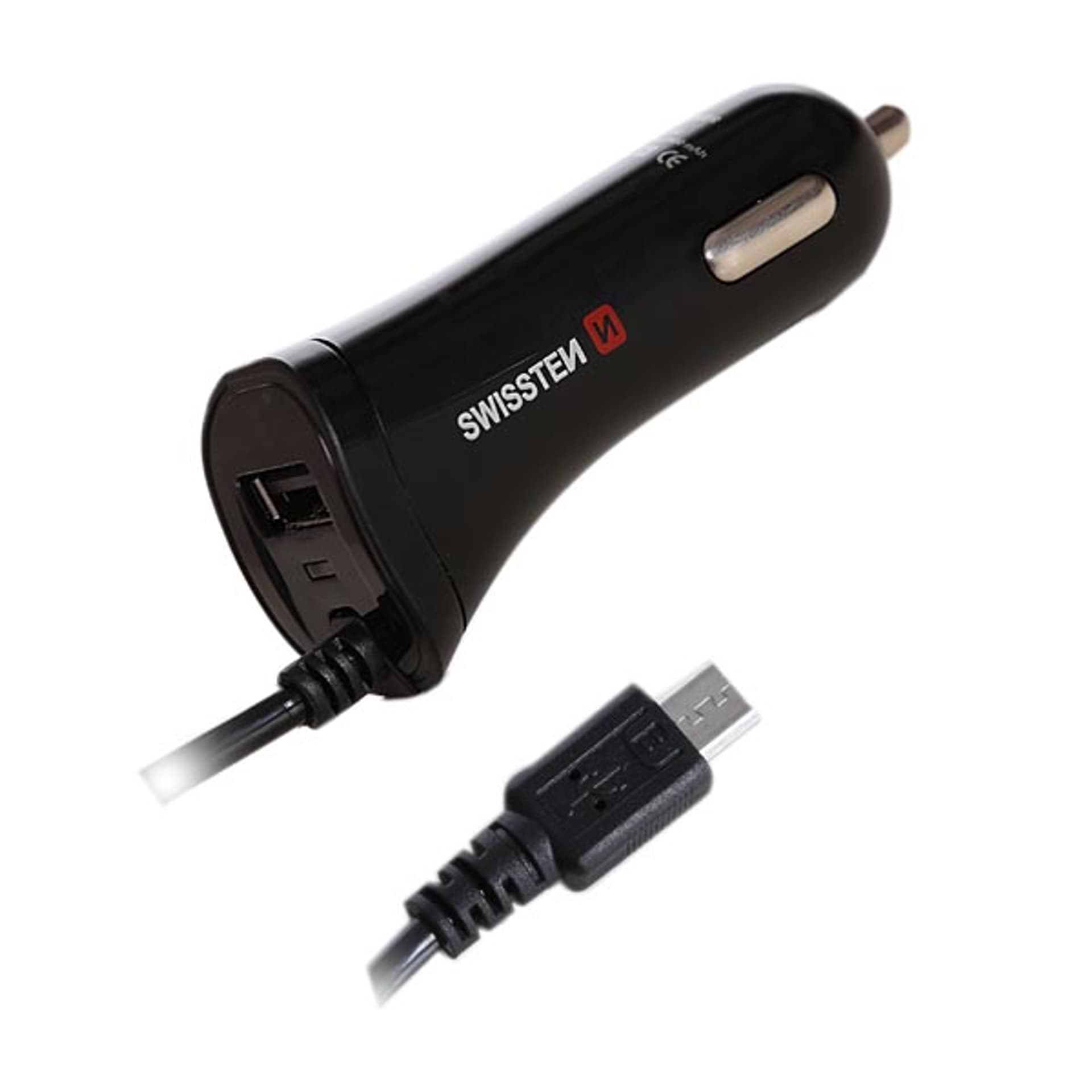 

Ładowarka samochodowa SWISSTEN 12W, 1 port, USB-A, kabel microUSB
