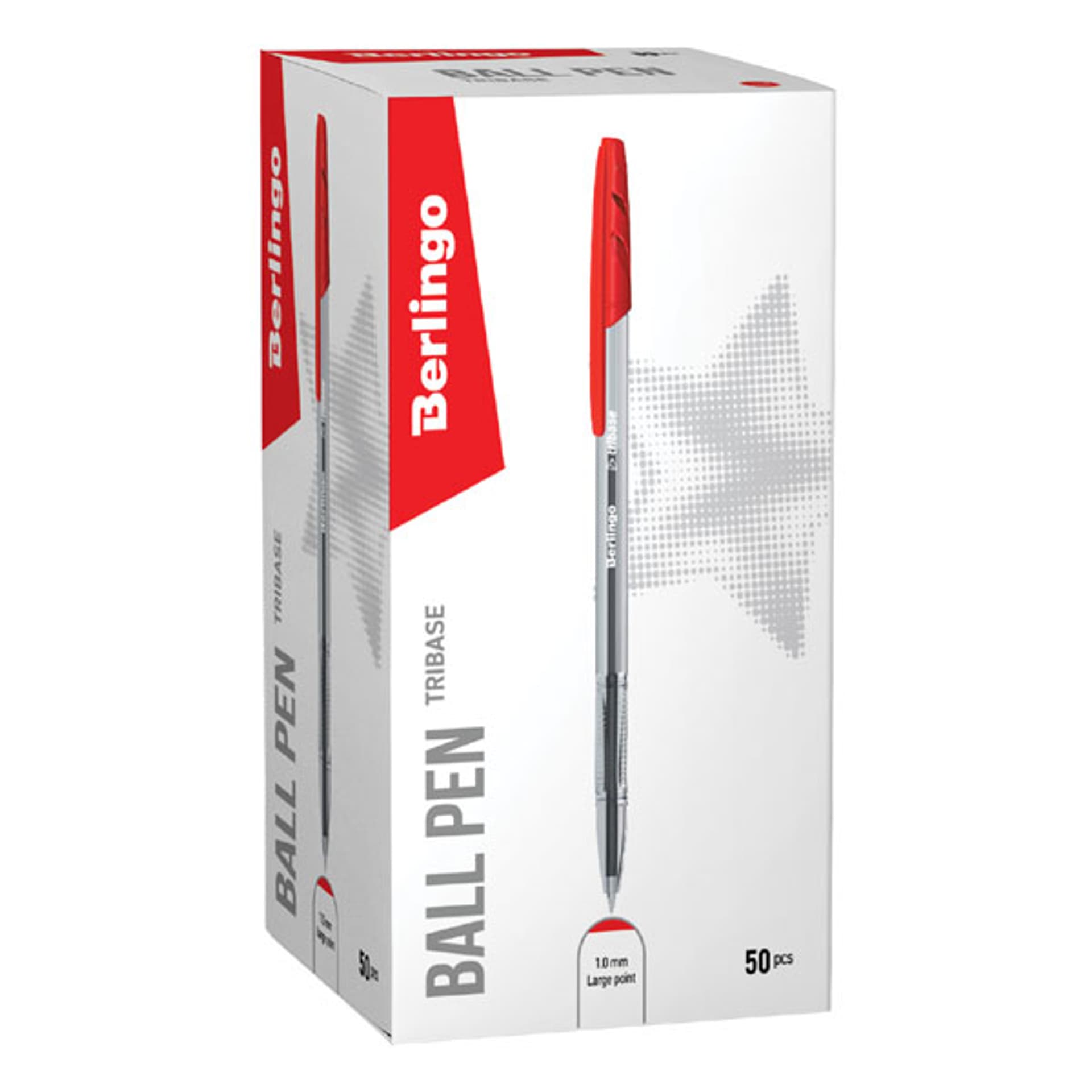 

Berlingo, pióro kulkowe, czerwony, 50szt, 1mm, Tribase
