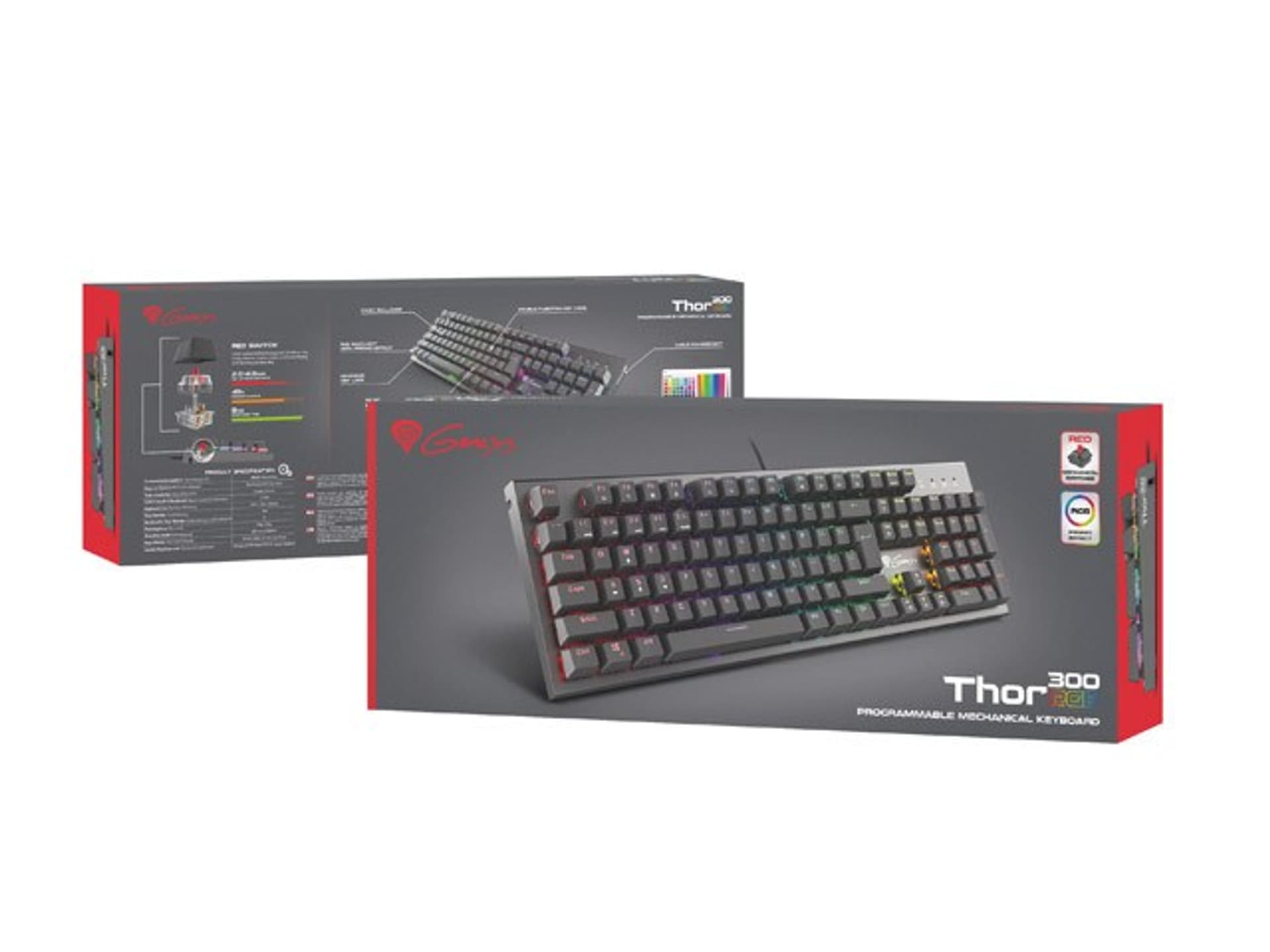 

Klawiatura Thor 300 podświetlenie RGB Outemu Red