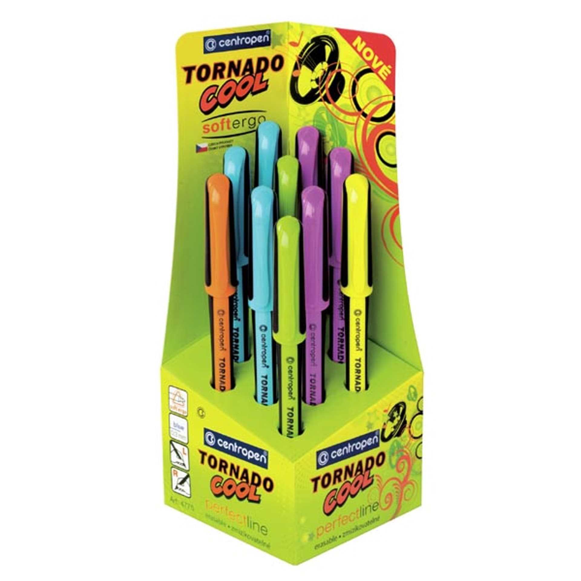 

Centropen, zestaw Tornado 4775, niebieski, 10szt, 0.3mm, zmazywalny, COOL, stojak karton