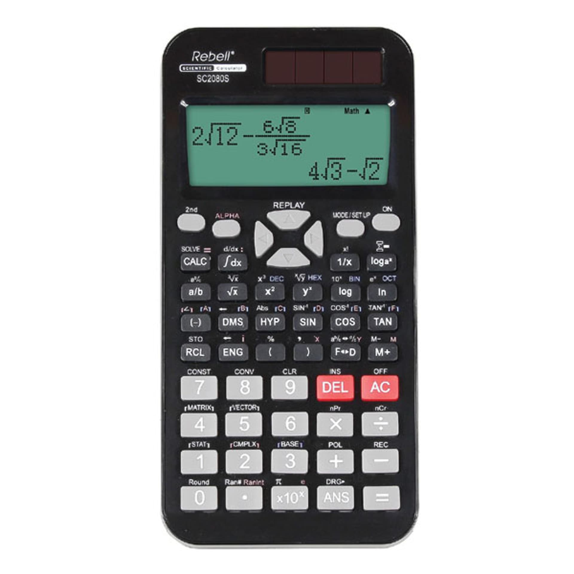 

Rebell Kalkulator RE-SC2080S, czarna, nawukowy, wyświetlacz LCD