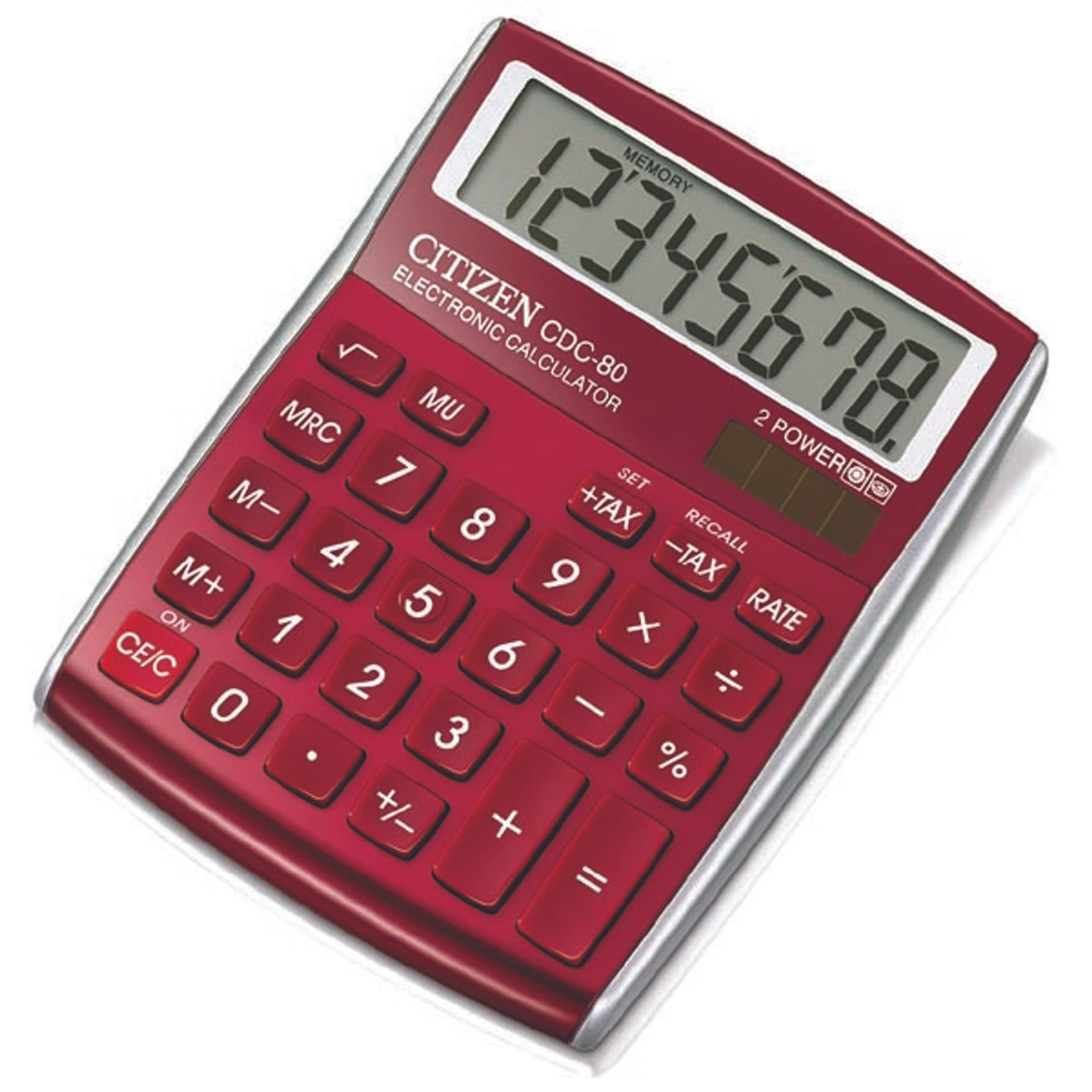 

Citizen Kalkulator CDC80RDWB, czerwona, biurkowy, 8 miejsc, automatyczne wyłączanie