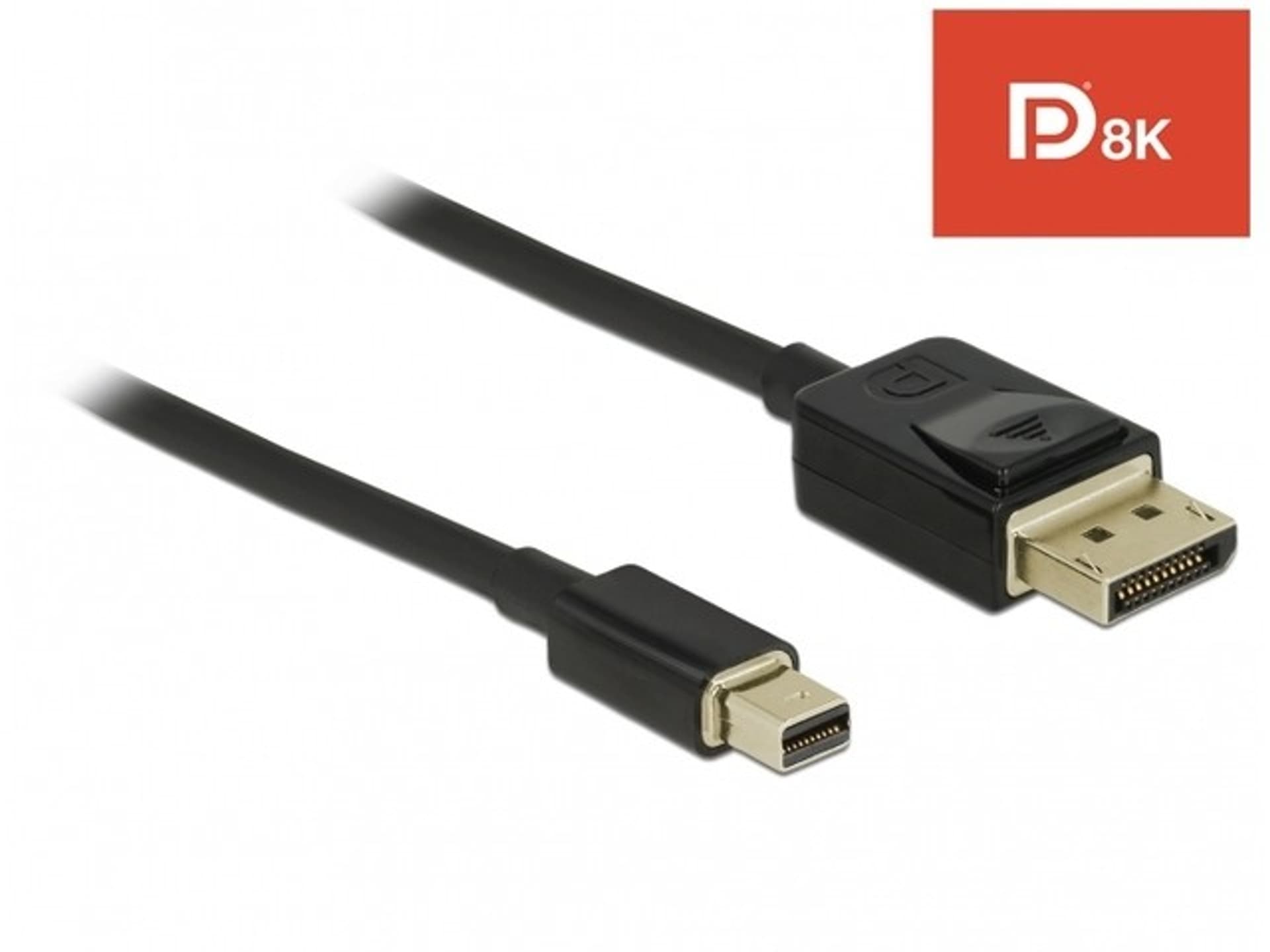 

Kabel Displayport Mini - Displayport 2m M/M v1.4 8K czarny