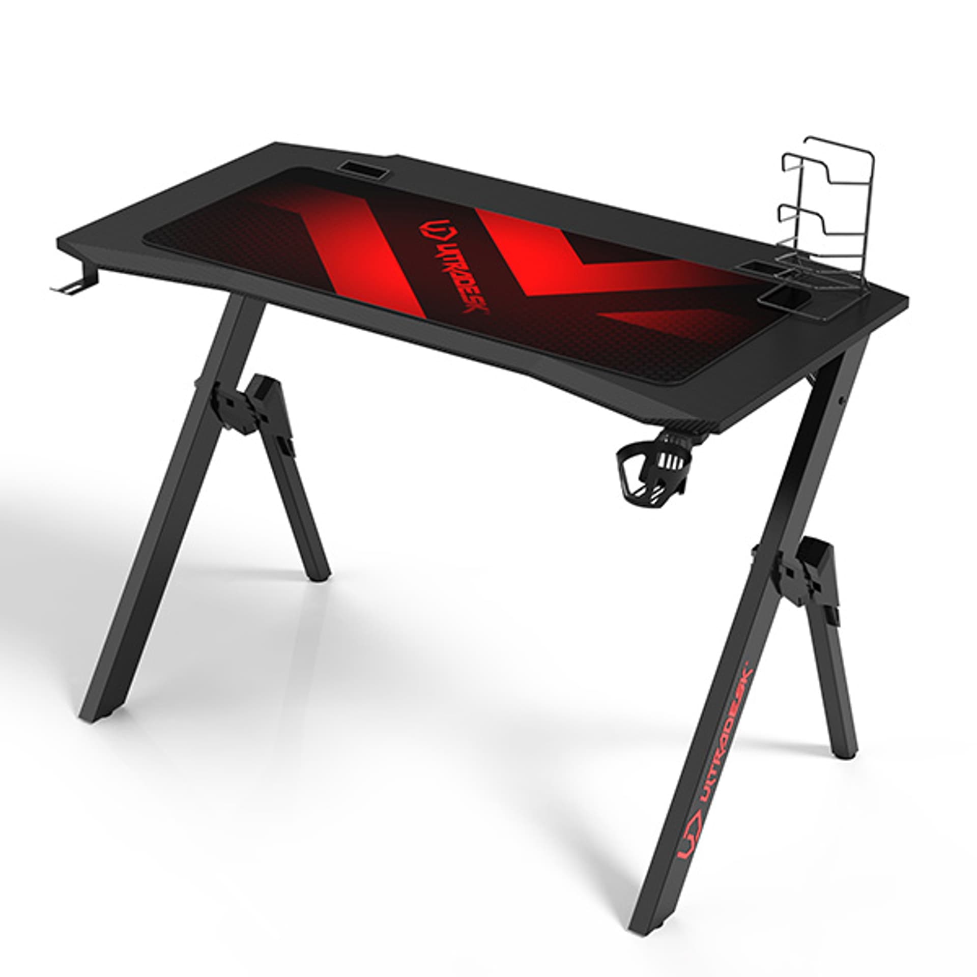 

ULTRADESK Biurko dla gracza ACTION V2, 110x59 cm, 75 cm, z podkładką pod mysz XXL, uchwyt na słuchawki i napój