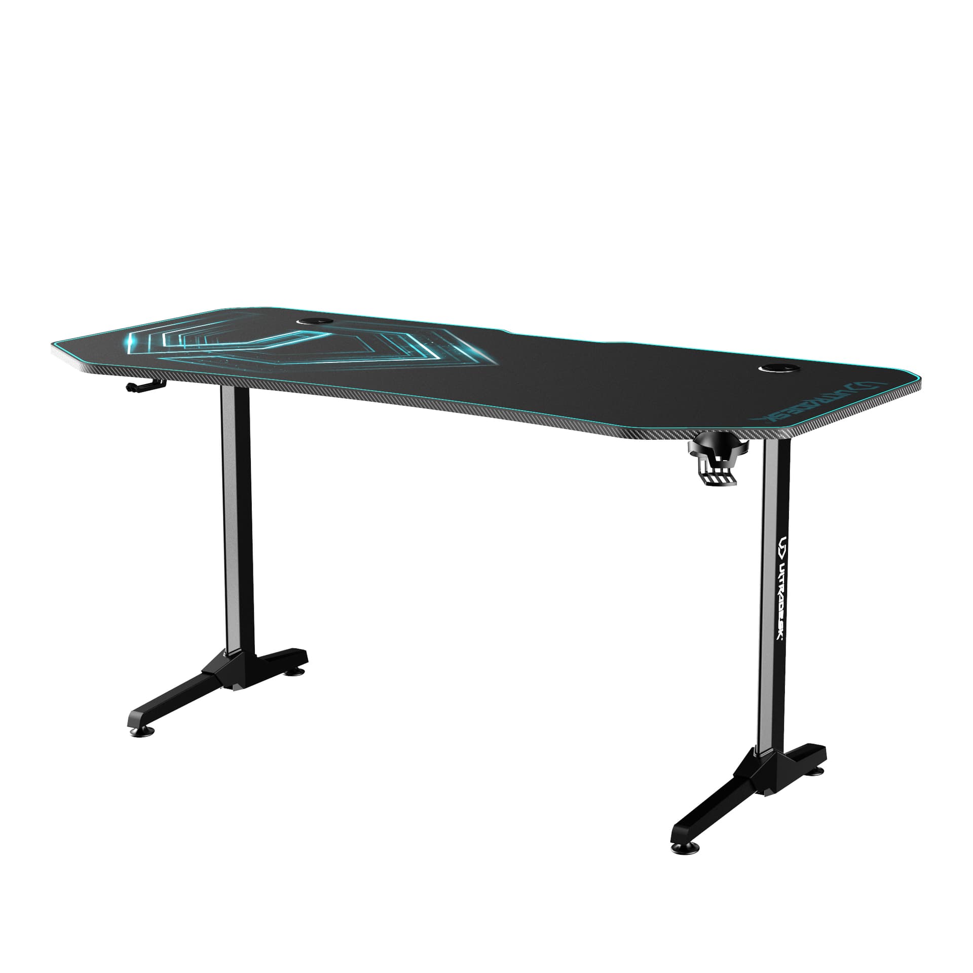 

ULTRADESK Biurko dla gracza FRAG XXL BLUE, 160 x 75 cm, 75 cm, uchwyty na słuchawki i napoje, z podkładką XXL na cały pulpit