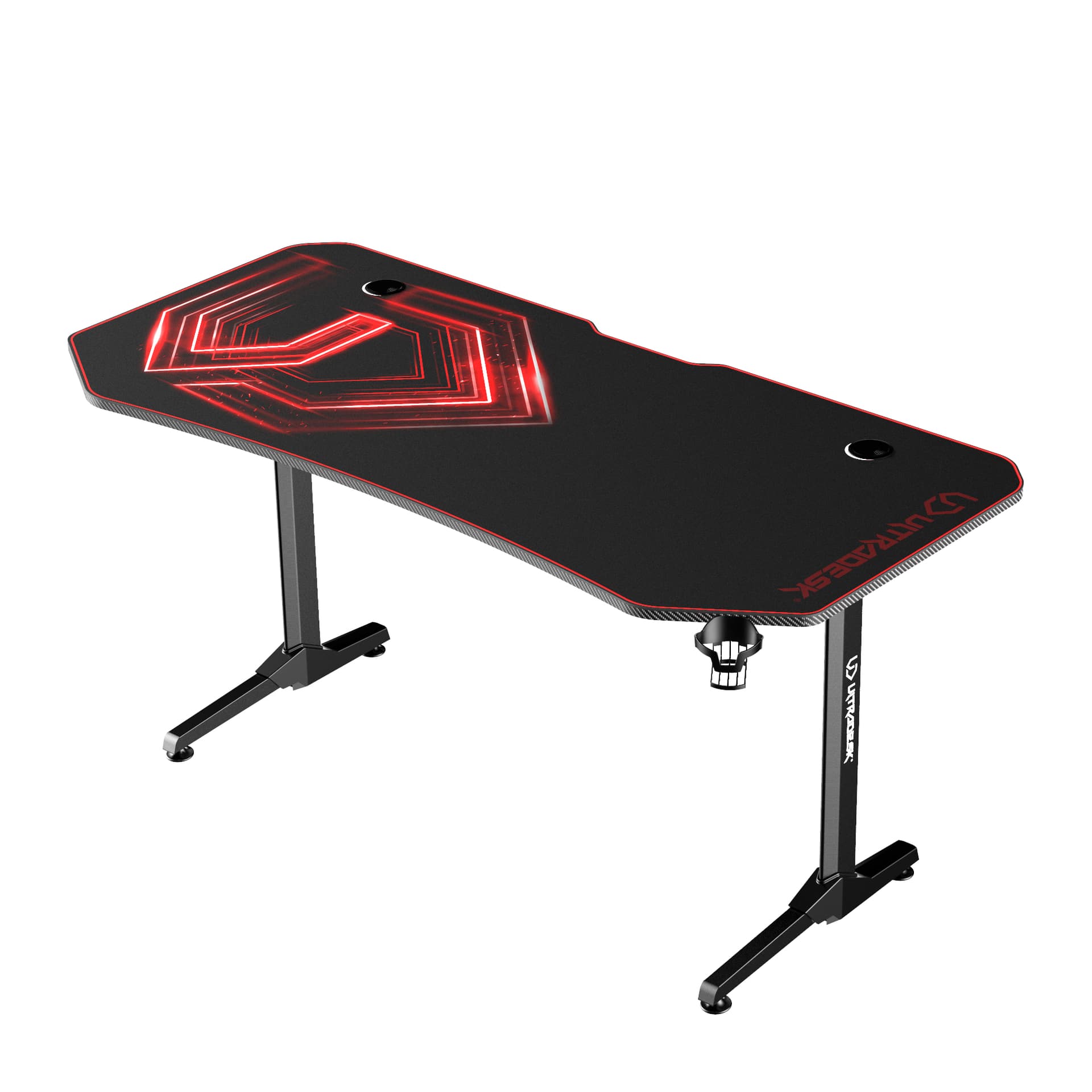 

ULTRADESK Biurko dla gracza FRAG XXL RED, 160 x 75 cm, 75 cm, uchwyty na słuchawki i napoje, z podkładką XXL na cały pulpit