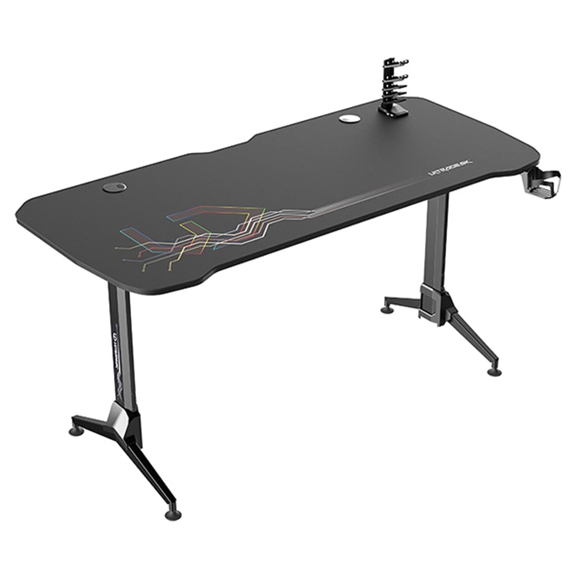 

ULTRADESK Biurko dla gracza GRAND BLACK, 160x75 cm, 70-80 cm, 3 st. regulacji wysokości, XXL podkładka pod mysz, uchwyt na słuchaw