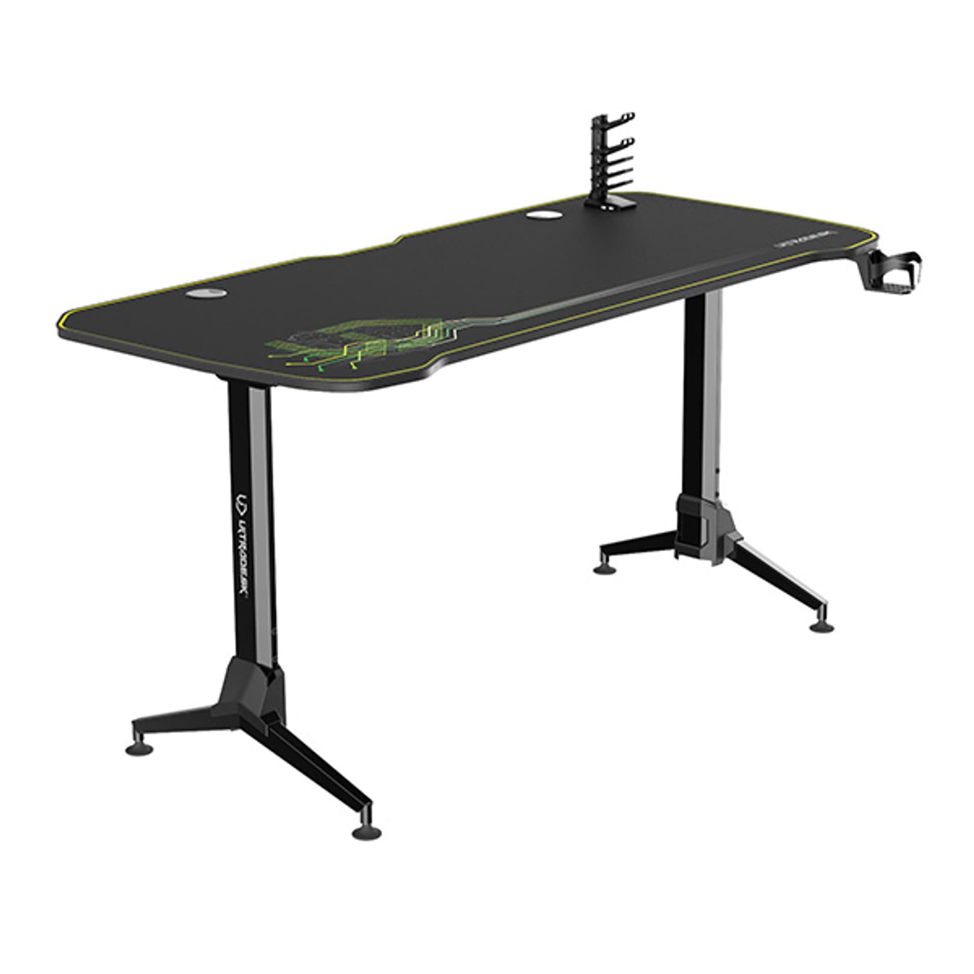 

ULTRADESK Biurko dla gracza GRAND YELLOW-GREEN, 160x75 cm, 70-80 cm, 3 st. regulacji wysokości, XXL podkładka pod mysz, uchwyt na