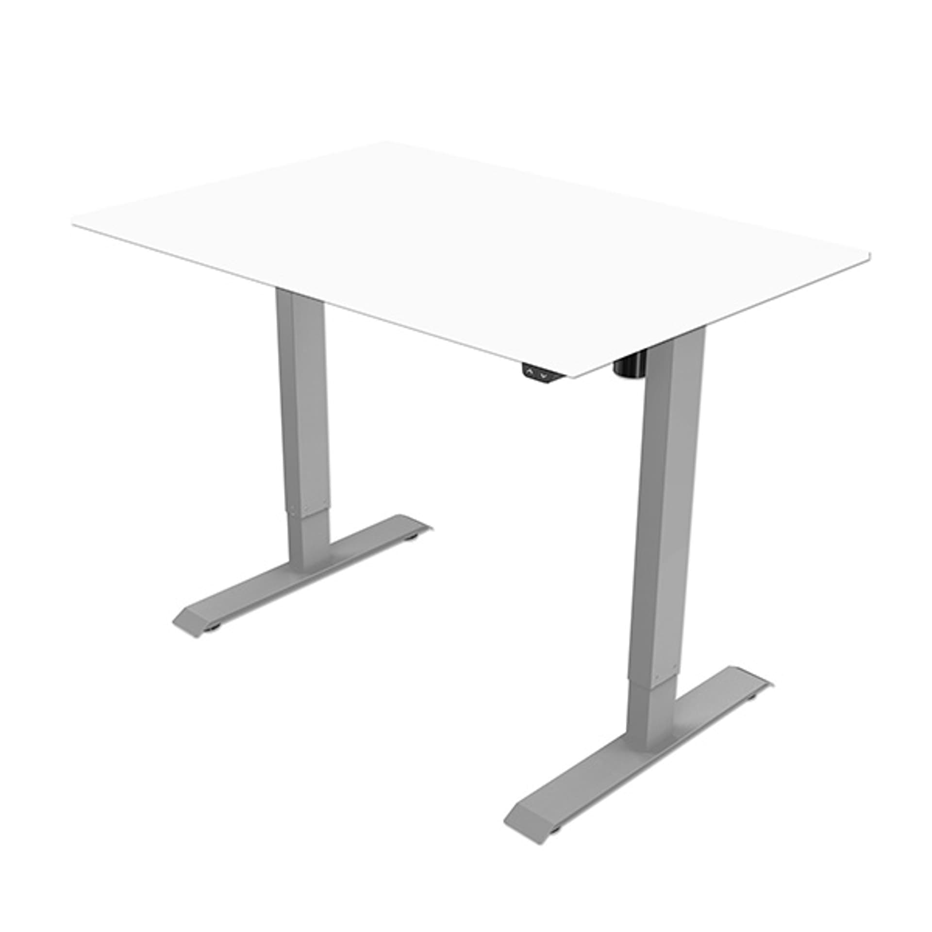 

Biurko, elektycznie regulowany, Blat biały, 75x140cm, regulacja rozstawu 500mm, szary, 70 kg nośność, ergo