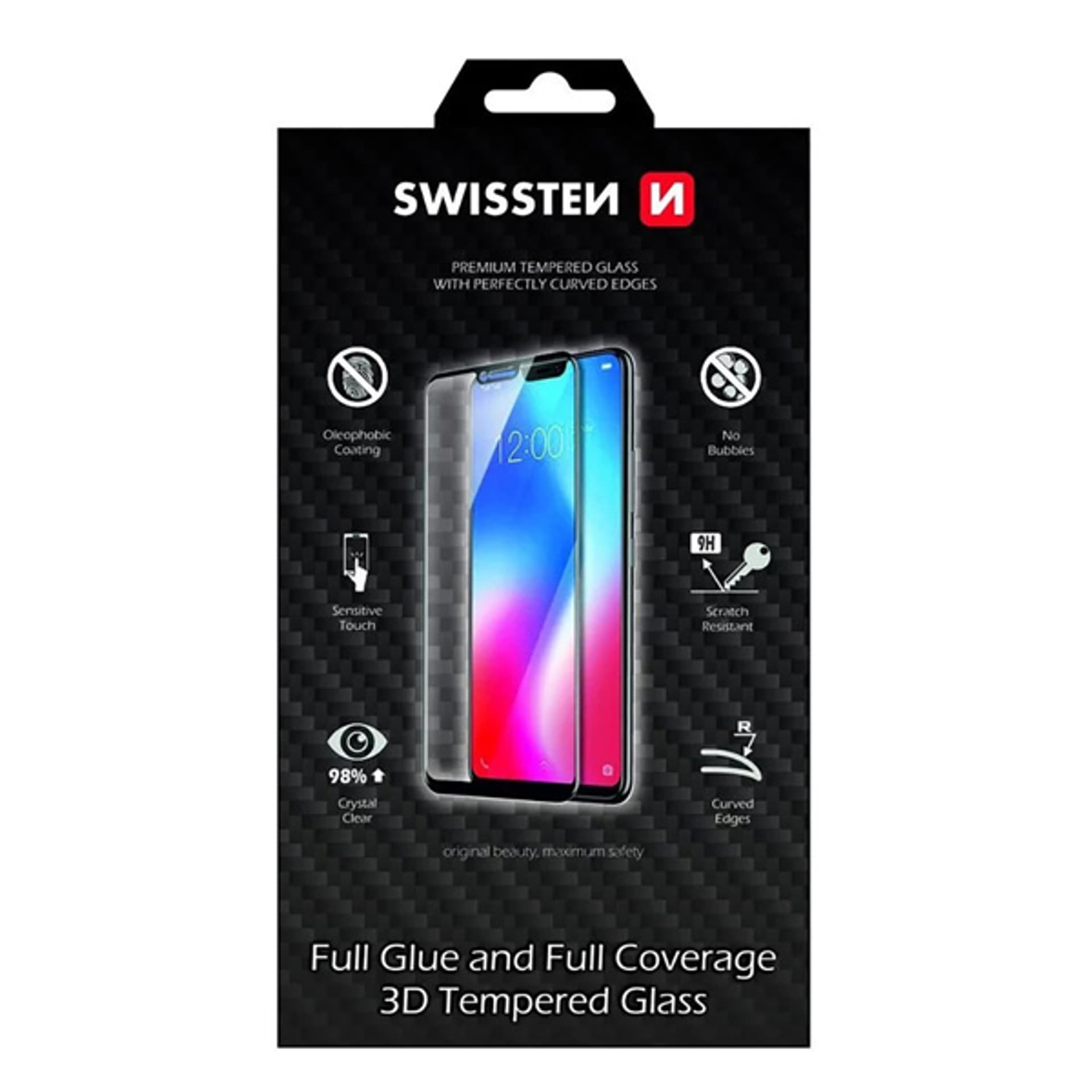 

Hartowane szkło ochronne Swissten, pro Jabłko iPhone 11 PRO, czarna, ultra durable 3D full glue