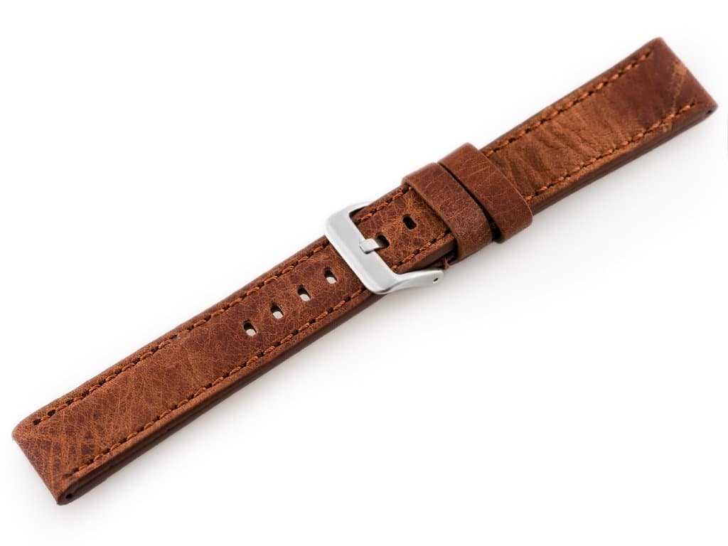 

Pasek skórzany do zegarka W48 - PREMIUM - ciemnobrązowy I - 22mm