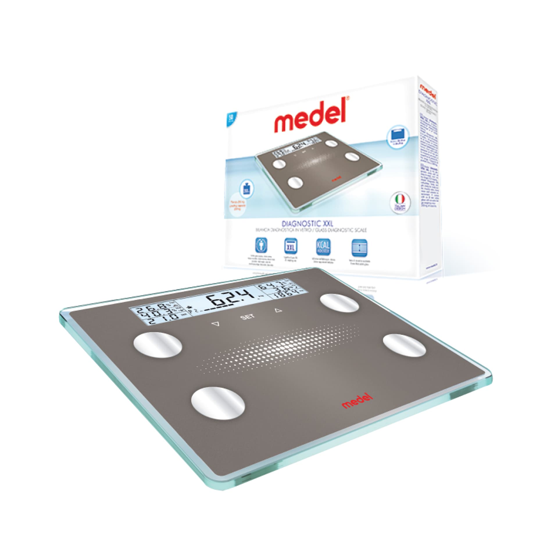 

MEDEL Diagnostic XXL Profesjonalna waga Medel Diagnostic XXL z analizą składu ciała