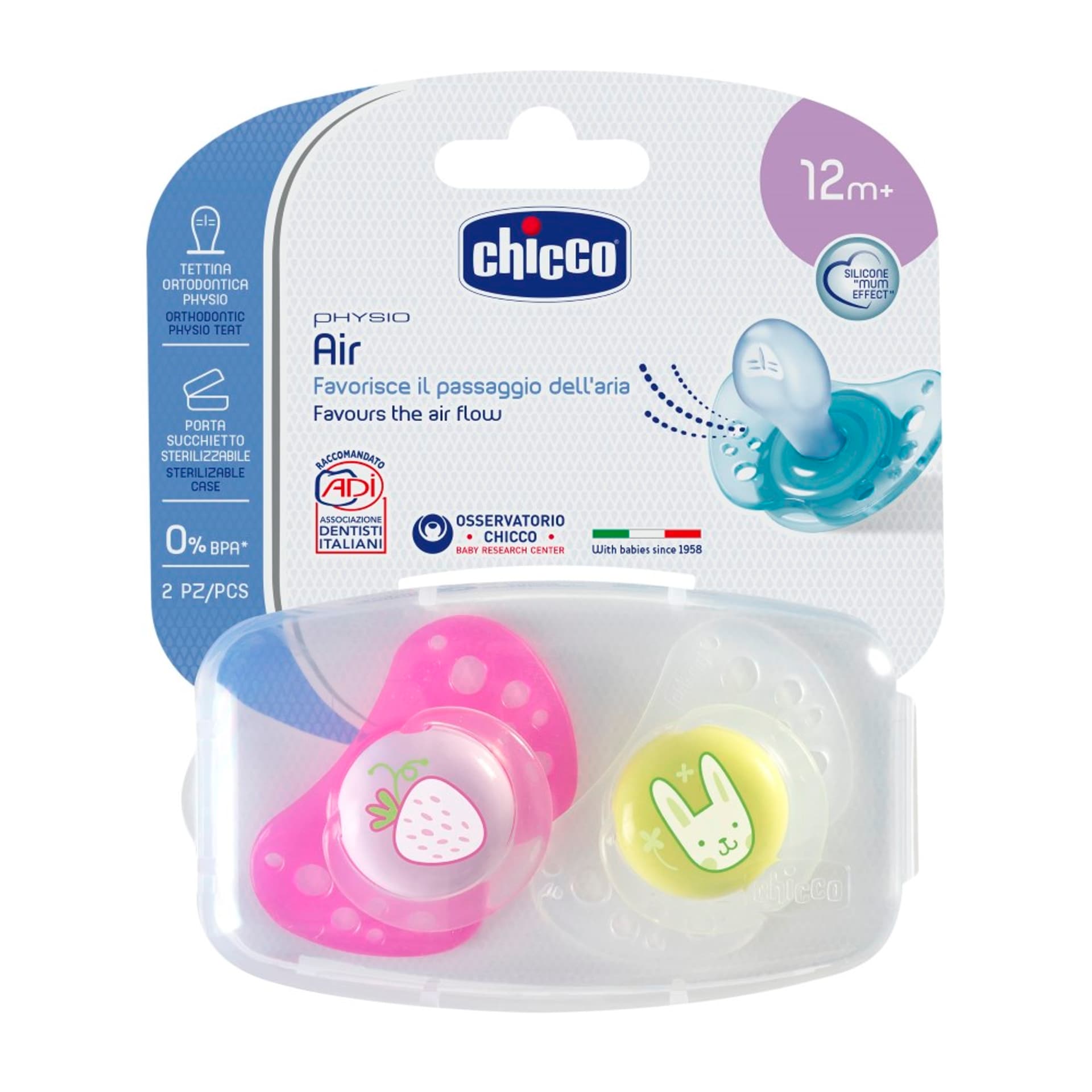 

Chicco Physio Air 16m+ Różowy Smoczek do uspokajania