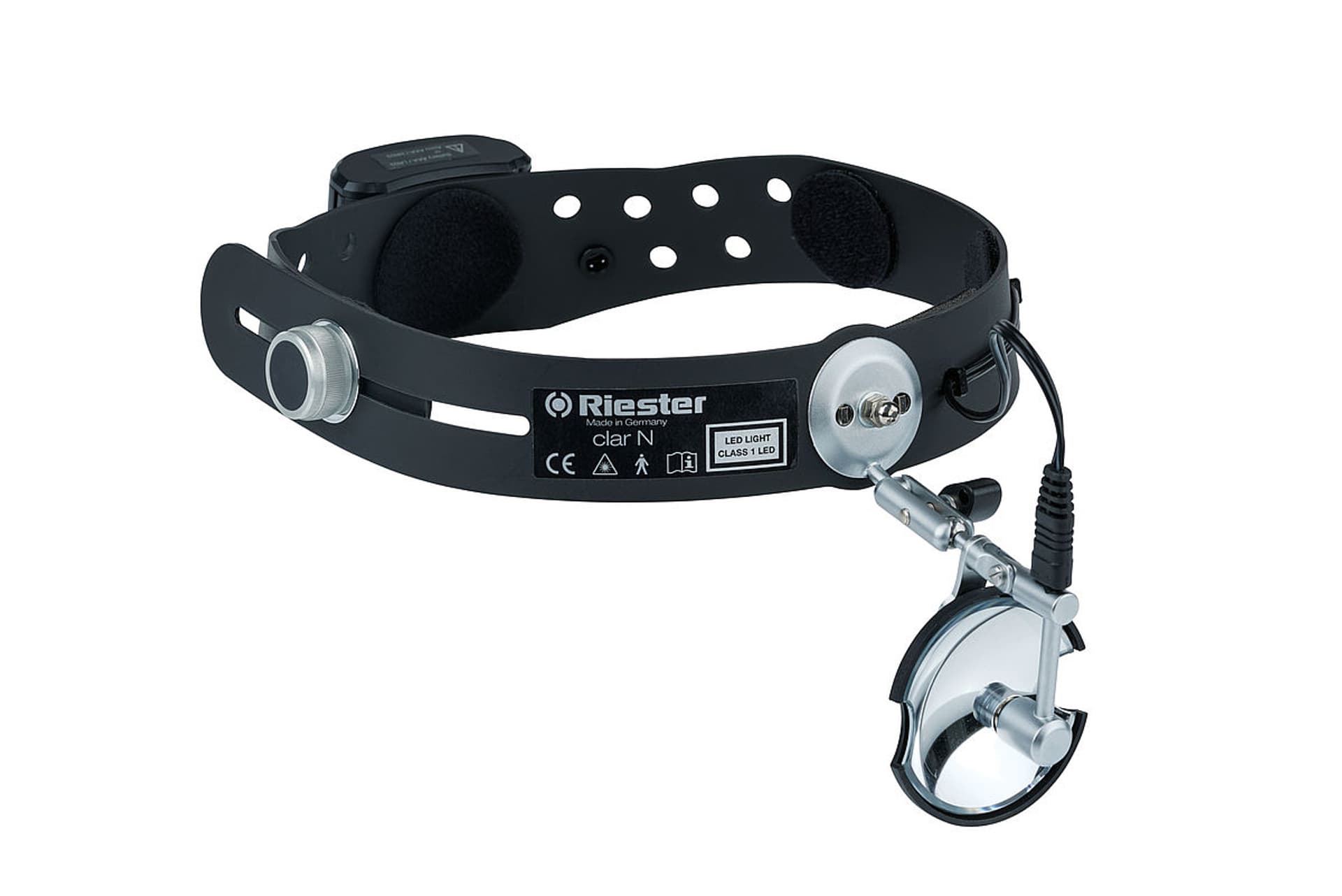 

Riester Clar N LED Laryngologiczna lampa diagnostyczna czołowa akumulatorowa model 6073 Lampa naczołowa, zasilanie akumulatorowe - model 6073 - lustro 55 mm