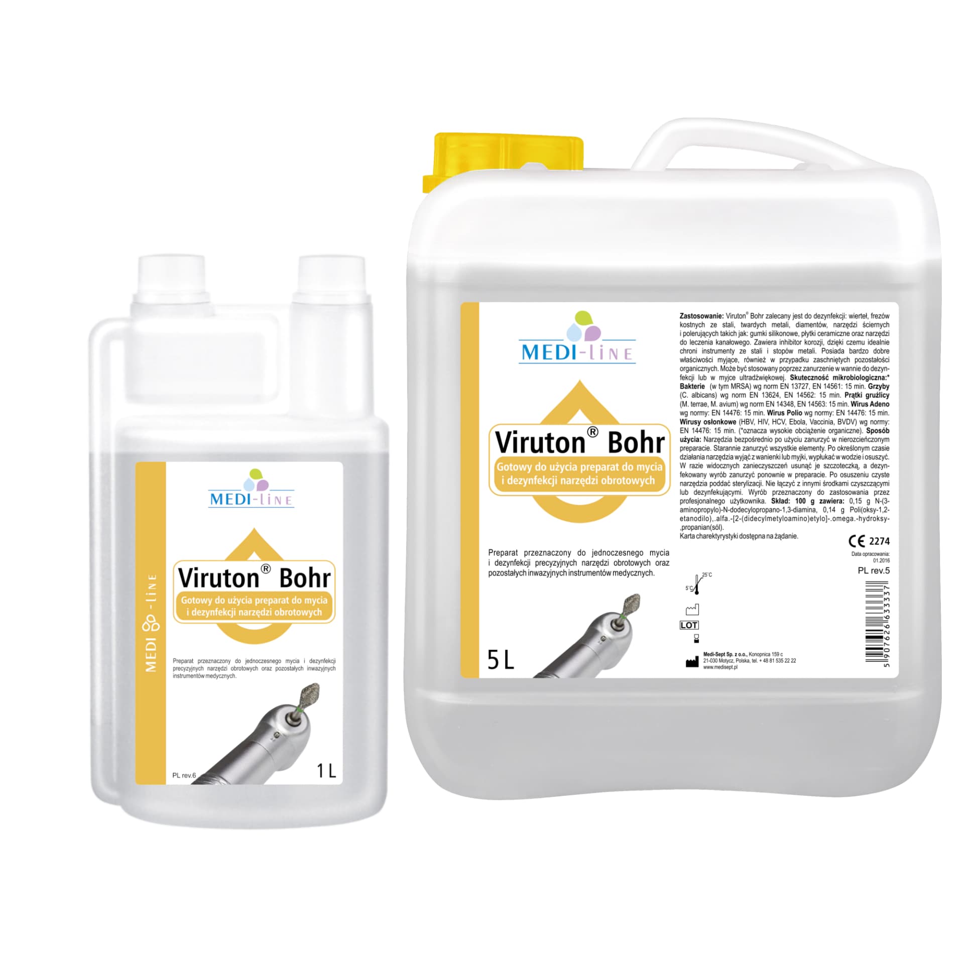 

Viruton Bohr-1 Litr Medisept Preparat do mycia i dezynfekcji narzędzi obrotowych