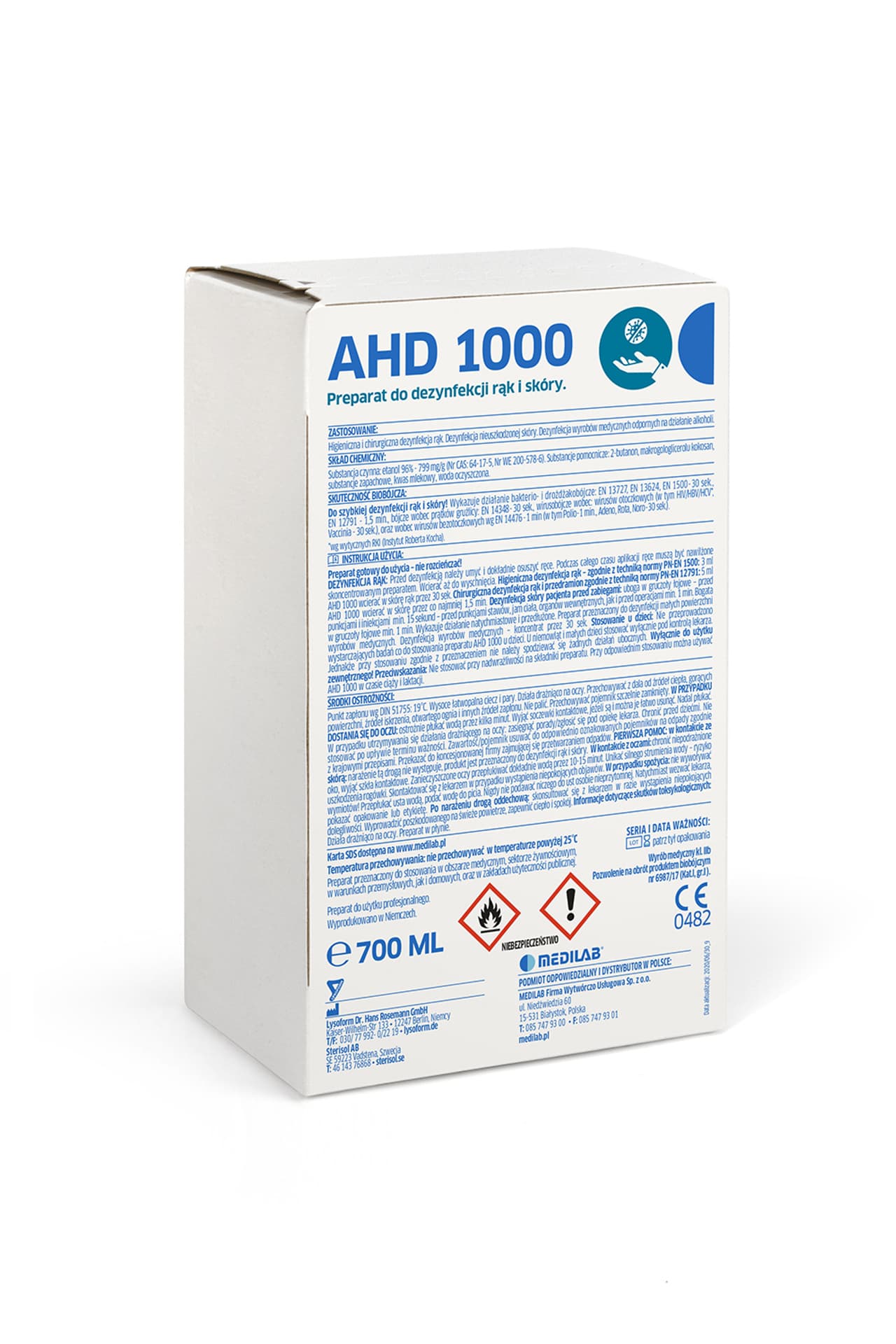 

AHD 1000 STERISOL Medilab Alkoholowy płyn do dezynfekcji rąk