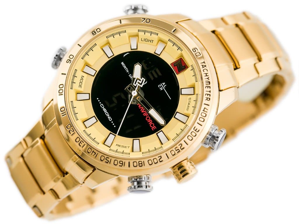 

ZEGAREK MĘSKI NAVIFORCE - NF9093 (zn041e) - gold + BOX, Zn041e) - gold + bo