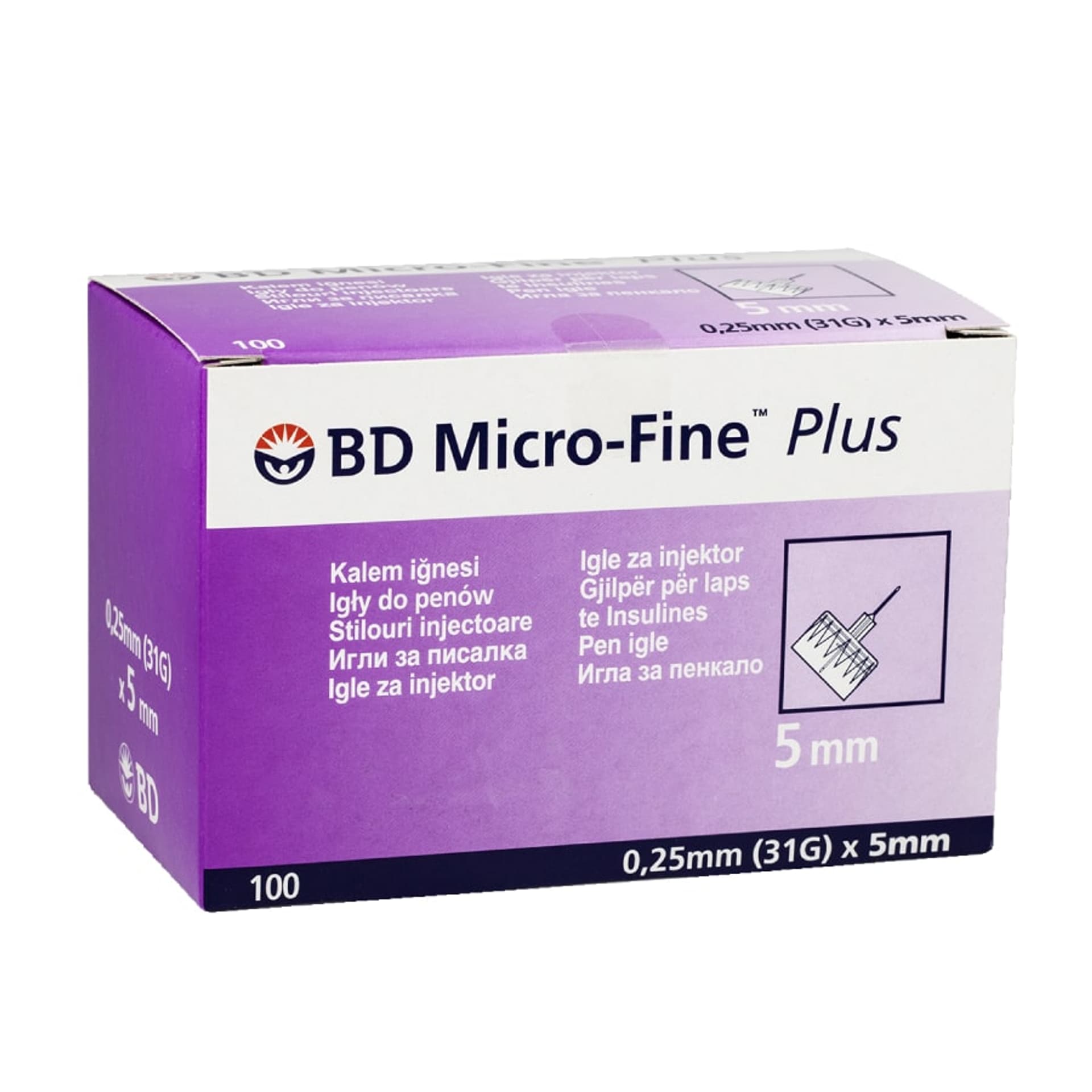 

BD Micro-Fine PLUS 0,25 x 5 mm Igły do pena 100 szt.