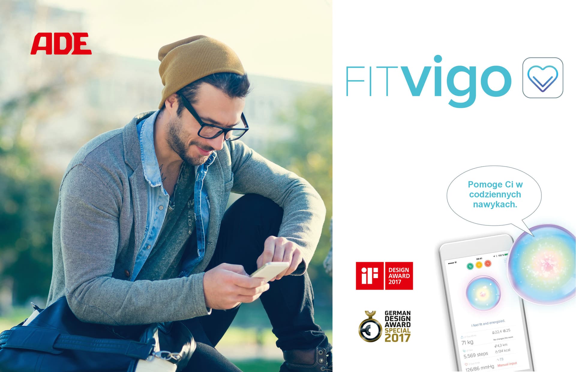 

ADE FITVigo BA1600 Cyfrowa waga z analizą składu ciała czarna z Bluetooth