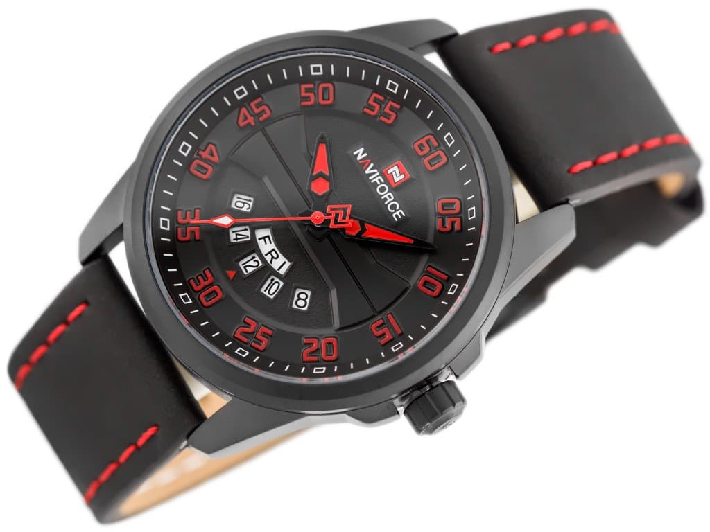 

ZEGAREK MĘSKI NAVIFORCE - NF9124 (zn055e) + BOX - black/red, Zn055e) + box - black/re