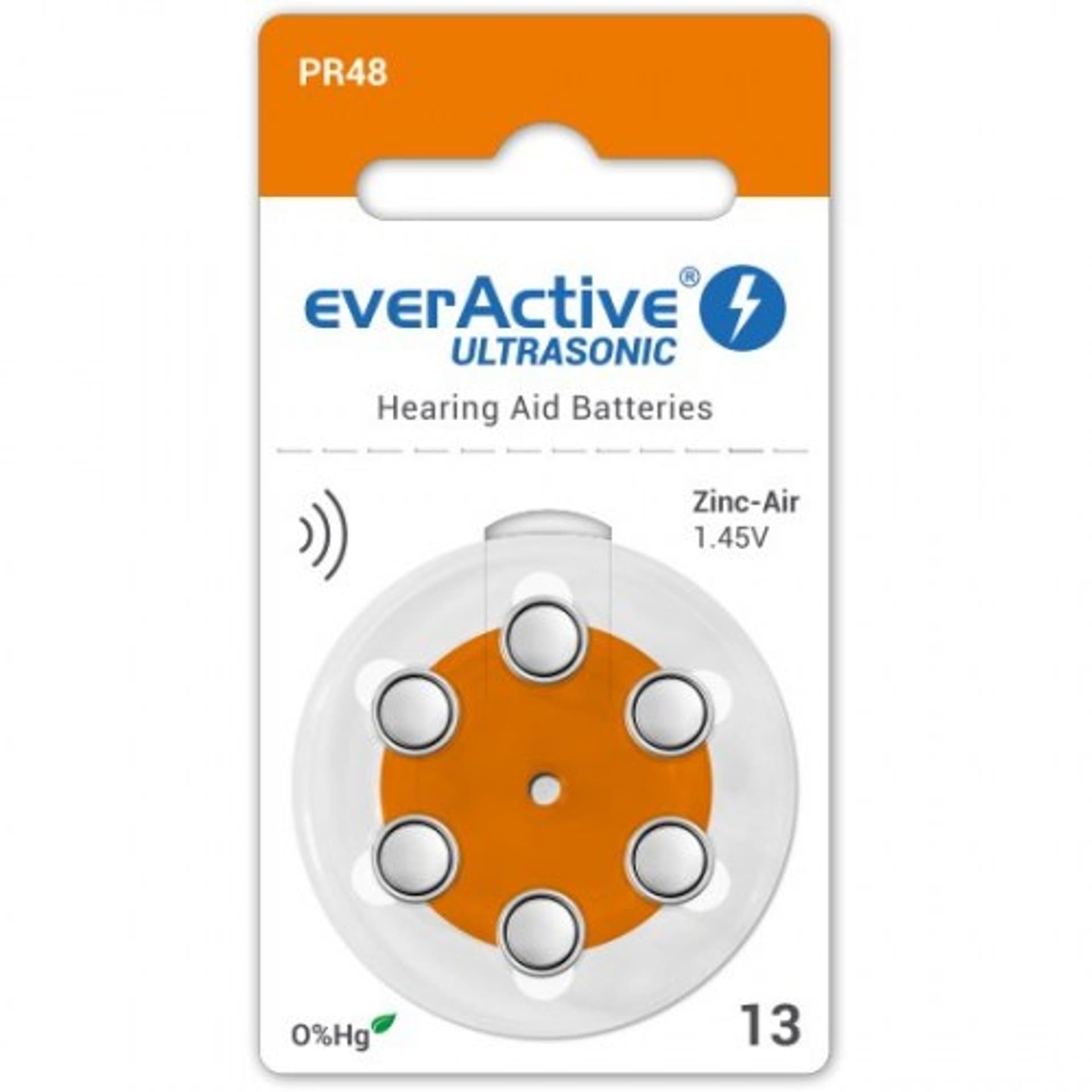 

everActive Ultrasonic 1,45 V rozmiar 13 Bateria do aparatów słuchowych opakowanie 6 szt