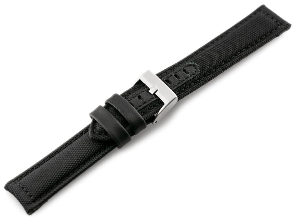 

Pasek skórzany do zegarka W34 - PREMIUM - czarny/czarne - 24mm