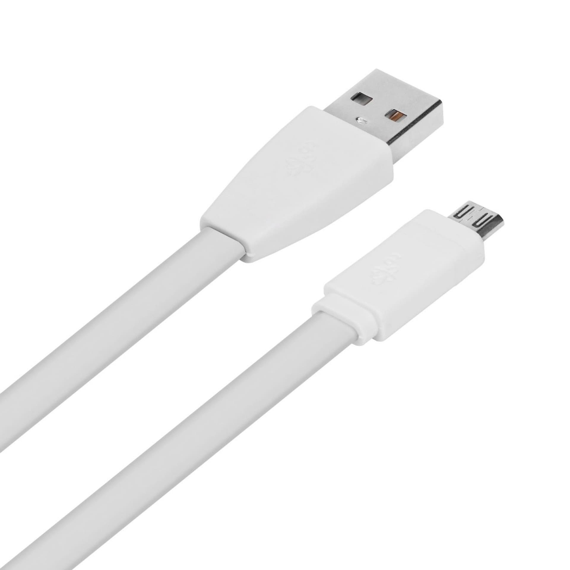 

Kabel USB-Micro USB 1m. biały, płaski