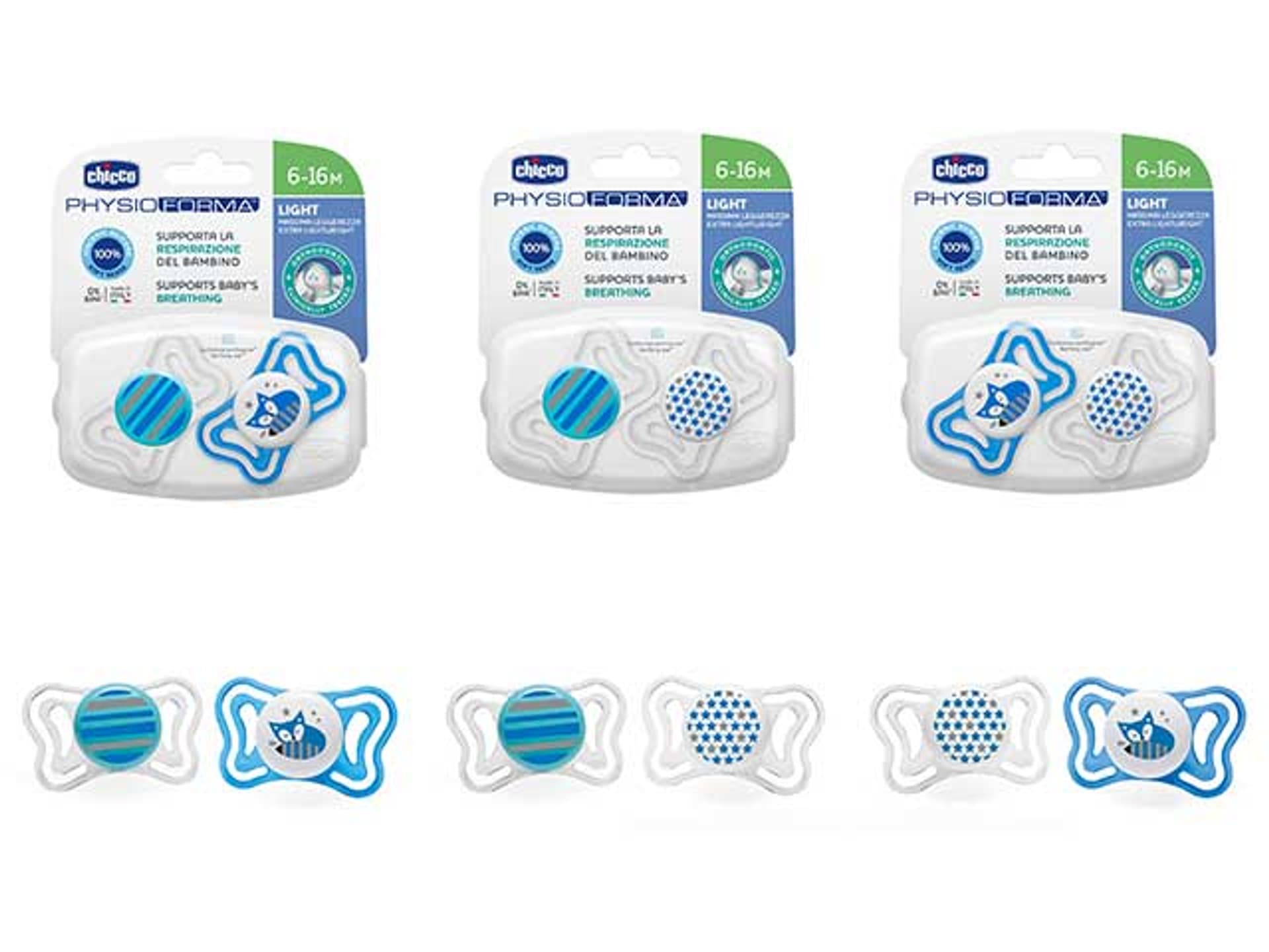 

Chicco PhysioForma Light Silikonowy Niebieski-6-16 m Smoczek Do Uspokajania 2 SZT