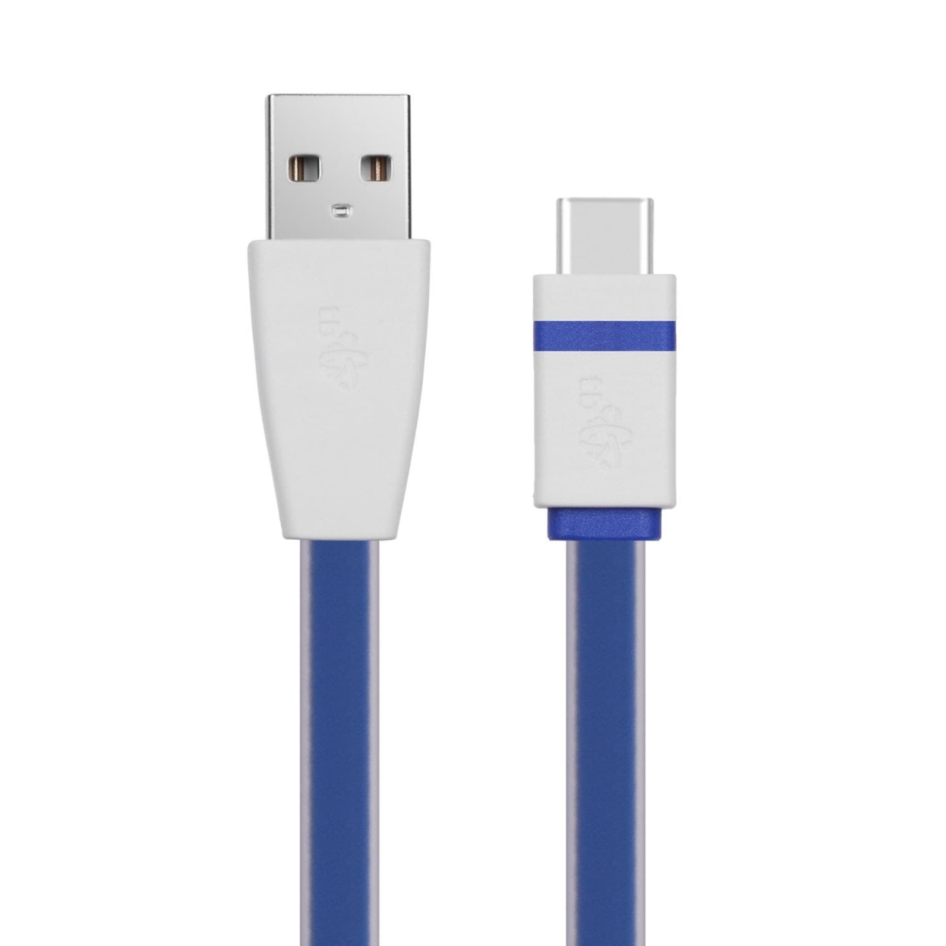 

Kabel USB - USB C 1m. niebieski, płaski