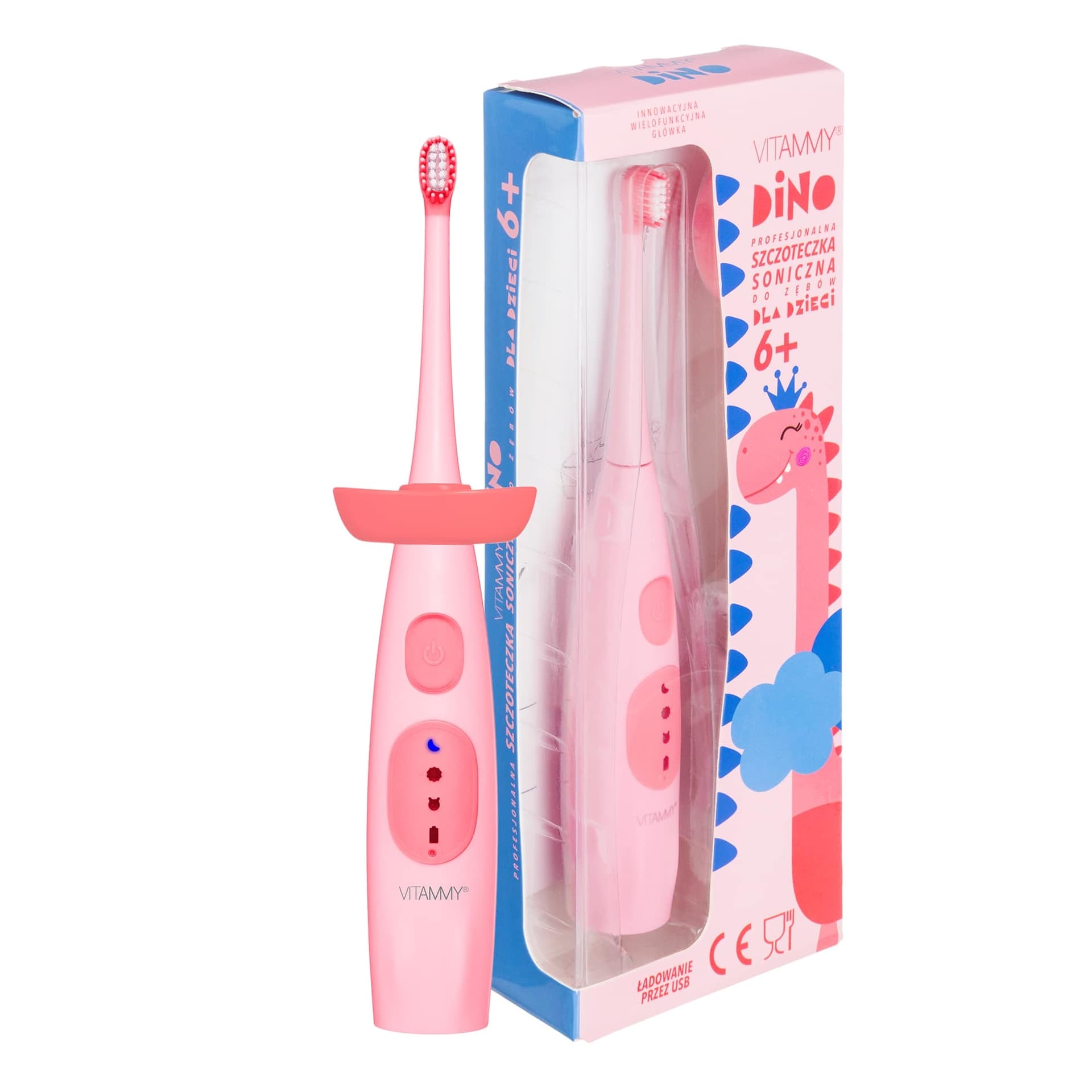

VITAMMY Dino / pink Szczoteczka soniczna dla dzieci 6 +