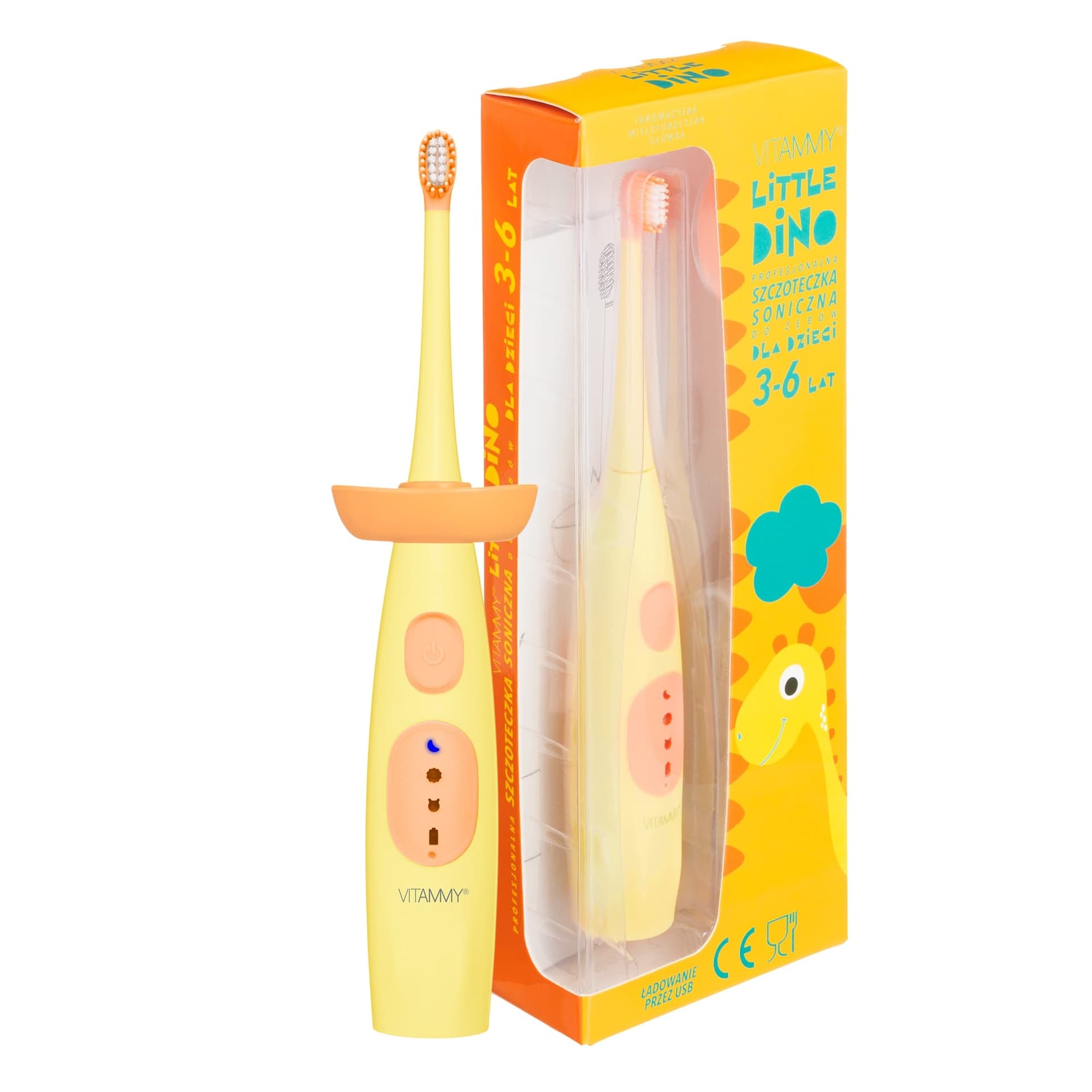 

VITAMMY Little Dino / yellow Szczoteczka soniczna dla dzieci od 3 lat