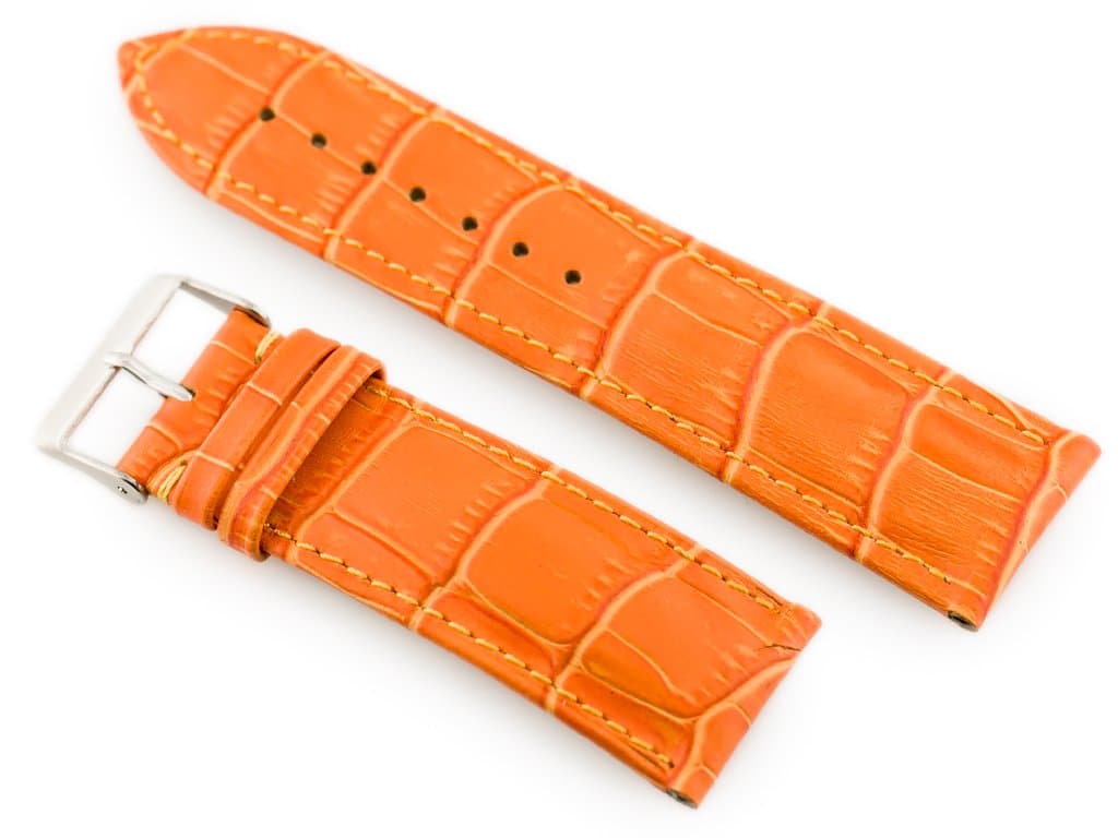 

Pasek skórzany do zegarka W64 - pomarańczowy 24mm