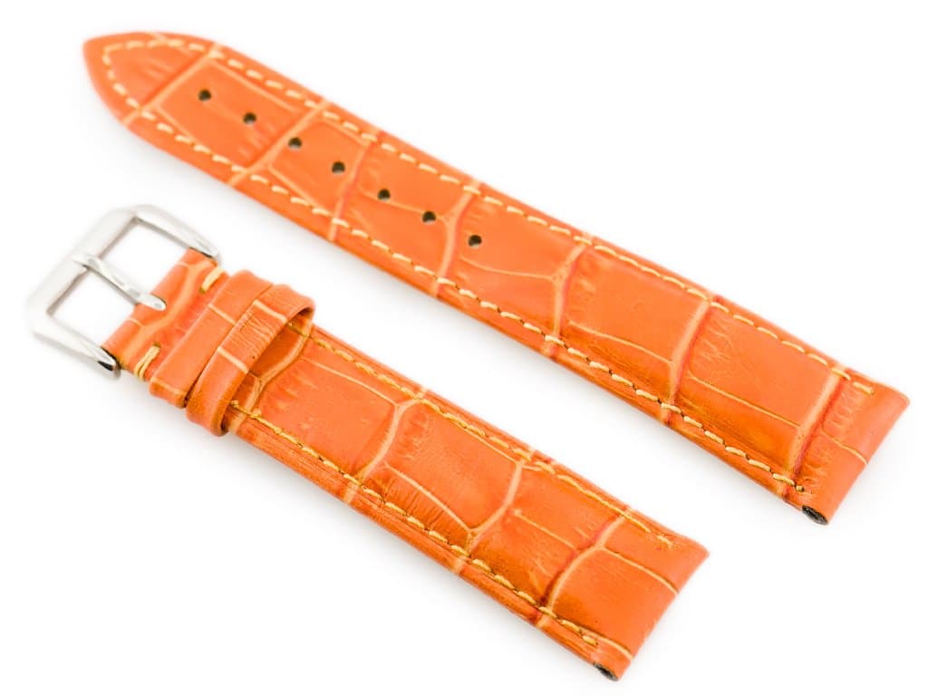 

Pasek skórzany do zegarka W64 - pomarańczowy 18mm