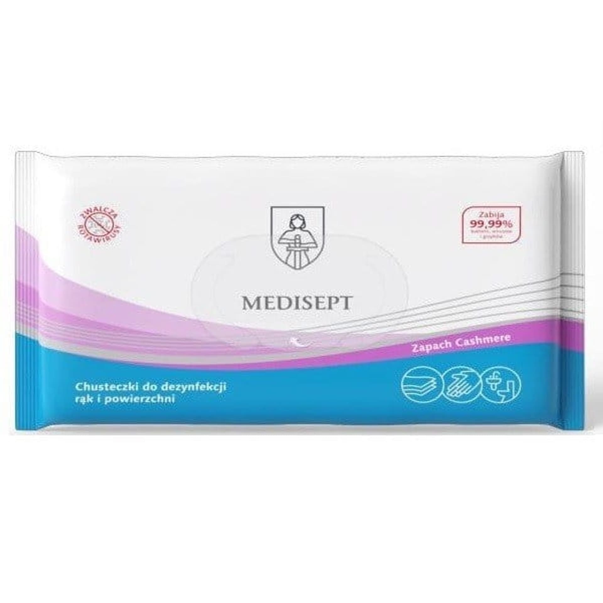 

Medisept Cashmere Chusteczki do dezynfekcji rąk i powierzchni opakowanie 50 sztuk