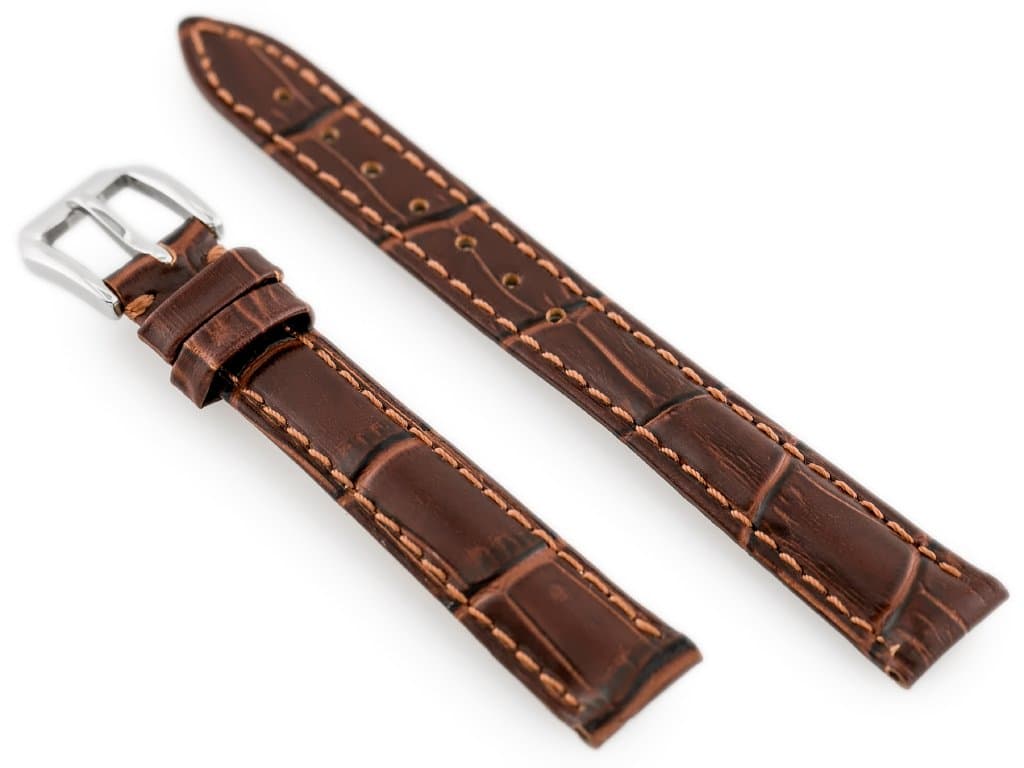 

Pasek skórzany do zegarka W64 - ciemny brąz - 12mm