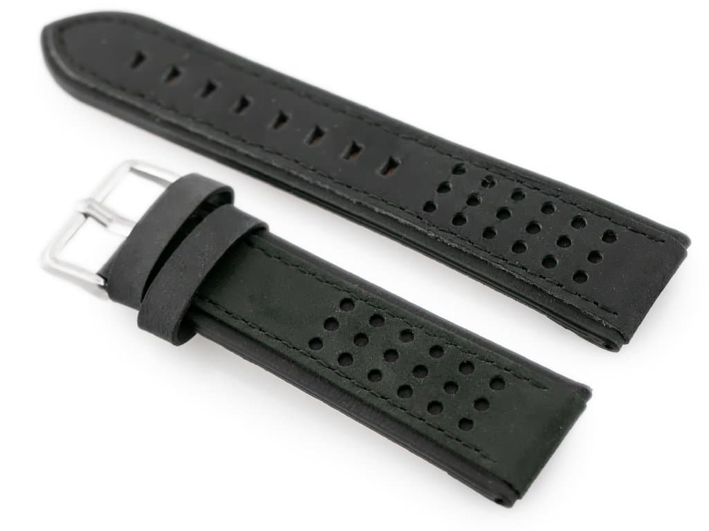 

Pasek skórzany do zegarka W80 - czarny - 24mm