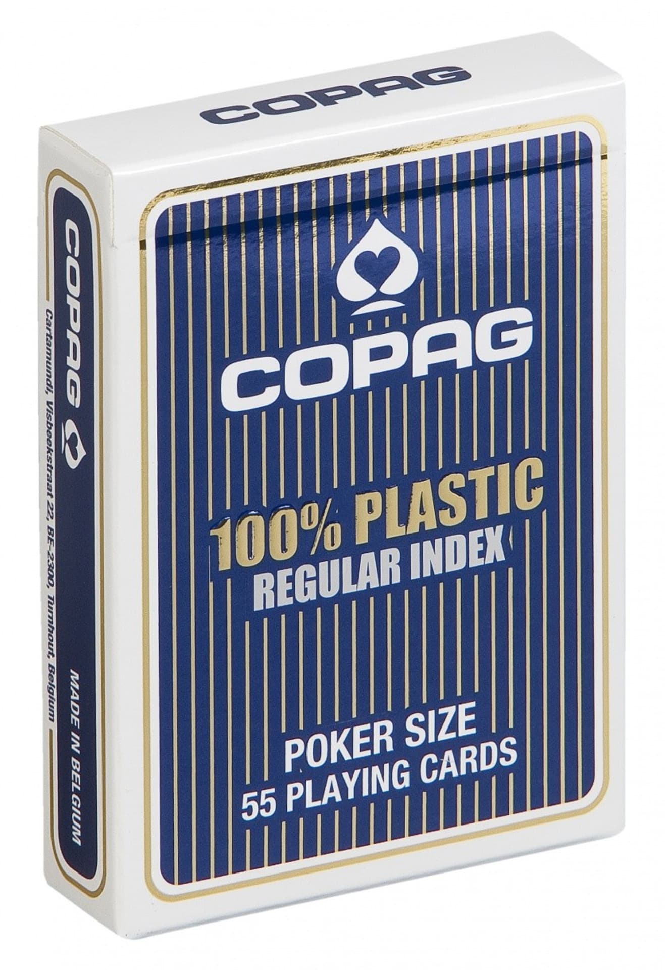 

Karty Poker 100% Plastik PKJ. Talia niebieska, duży index w 2 rogach