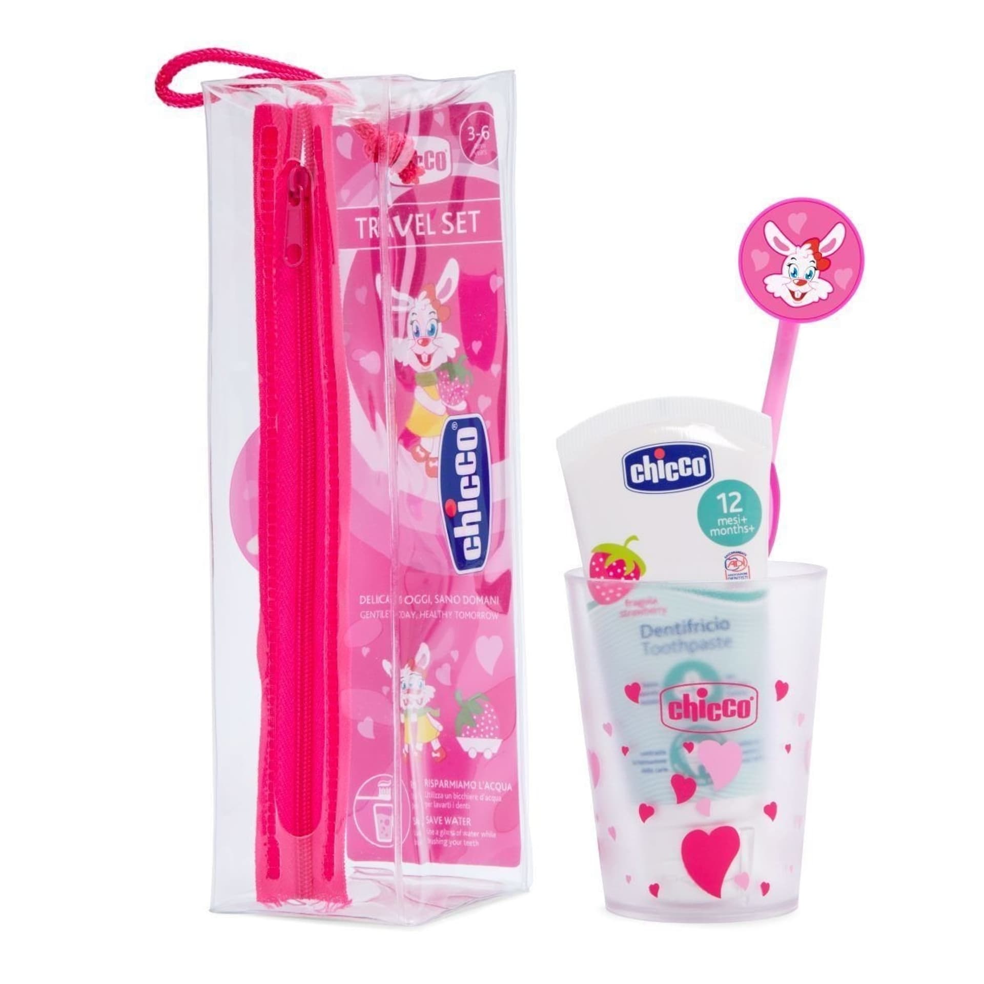 

CHICCO ZESTAW PODRÓŻNY 3L+ pasta, szczoteczka do zębów, kubek + etui
