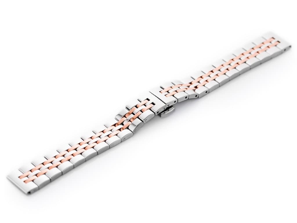 

Bransoleta Pacific Model 4 srebrno róż.złota 14mm