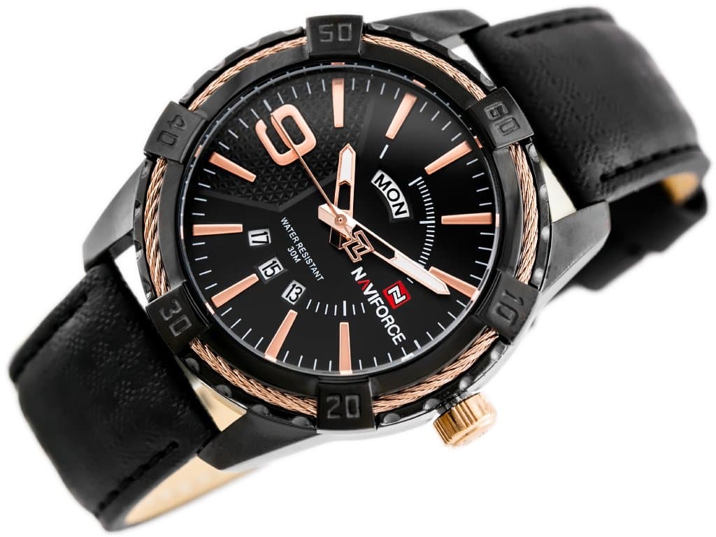 

ZEGAREK MĘSKI NAVIFORCE - NF9117L (zn069c) - black/rose + box, Zn069c) - black/rose + bo