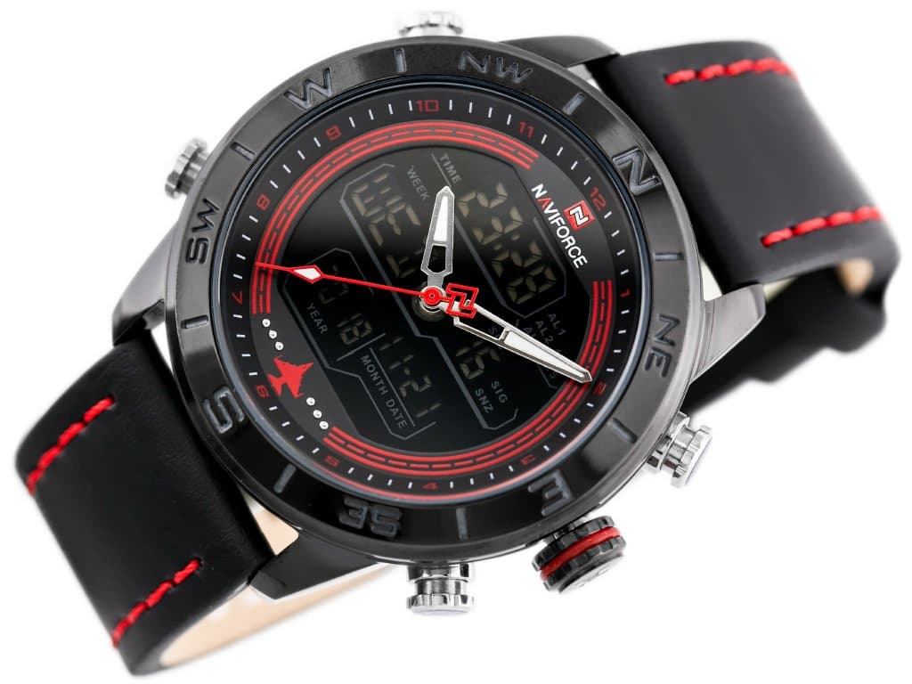 

ZEGAREK MĘSKI NAVIFORCE - NF9144 (zn077b) - black/red + box, Zn077b) - black/red + bo